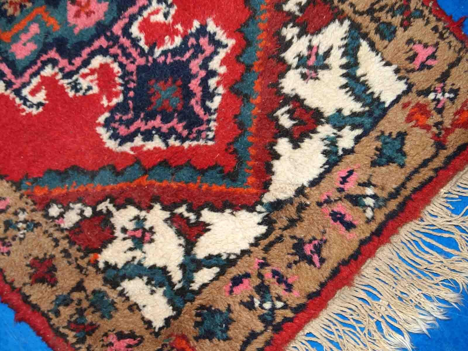 Tappeto fatto a mano in stile Hamadan vintage, anni '60, 1C754 In condizioni buone in vendita a Bordeaux, FR