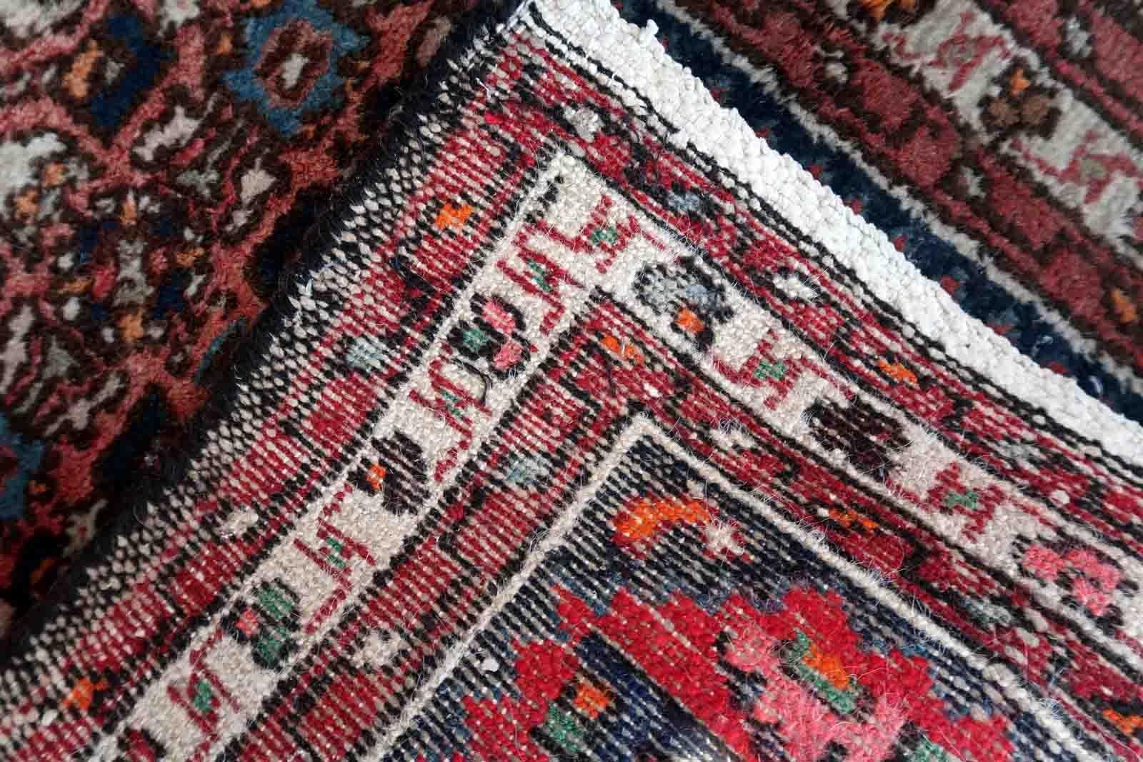 Hand-Knotted Handmade Vintage Hamadan Style Rug, 1970s, 1C1019 For Sale