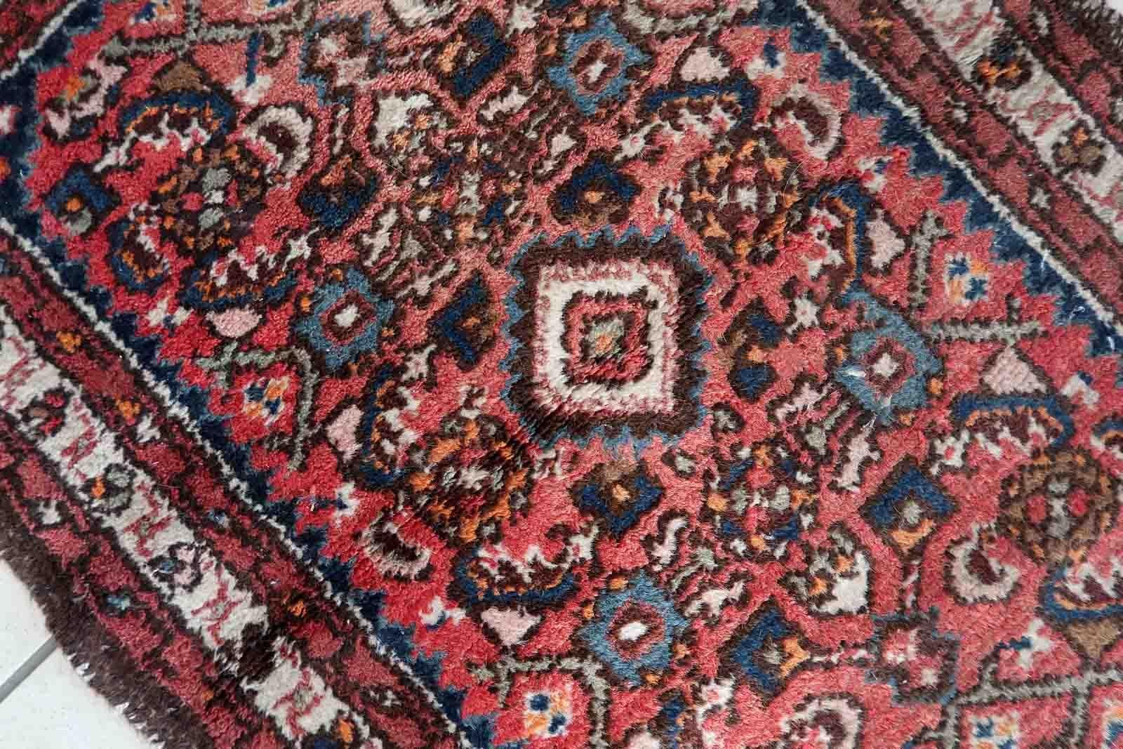 Handgefertigter Vintage-Teppich im Hamadan-Stil, 1970er Jahre, 1C1019 (Ende des 20. Jahrhunderts) im Angebot