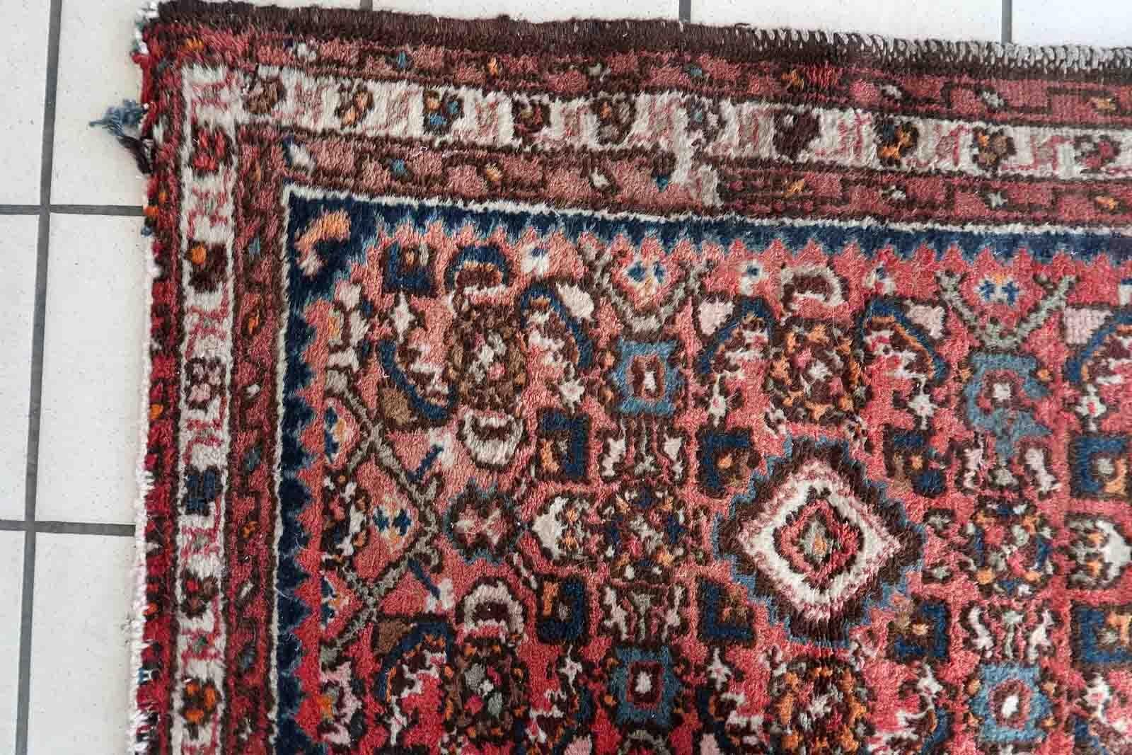 Tappeto vintage fatto a mano in stile Hamadan, anni '70, 1C1019 in vendita 2