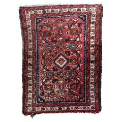Alfombra vintage hecha a mano estilo Hamadán, años 70, 1C1019