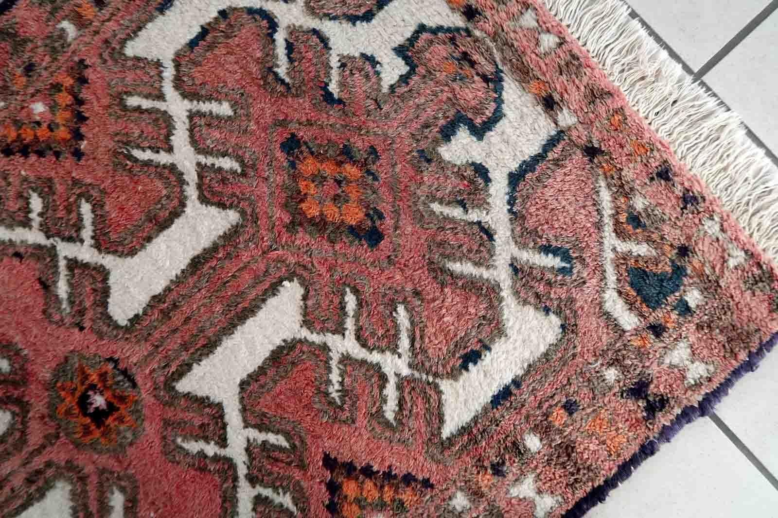 Handgefertigter Vintage-Teppich im Hamadan-Stil, 1970er Jahre, 1C1020 im Zustand „Gut“ im Angebot in Bordeaux, FR
