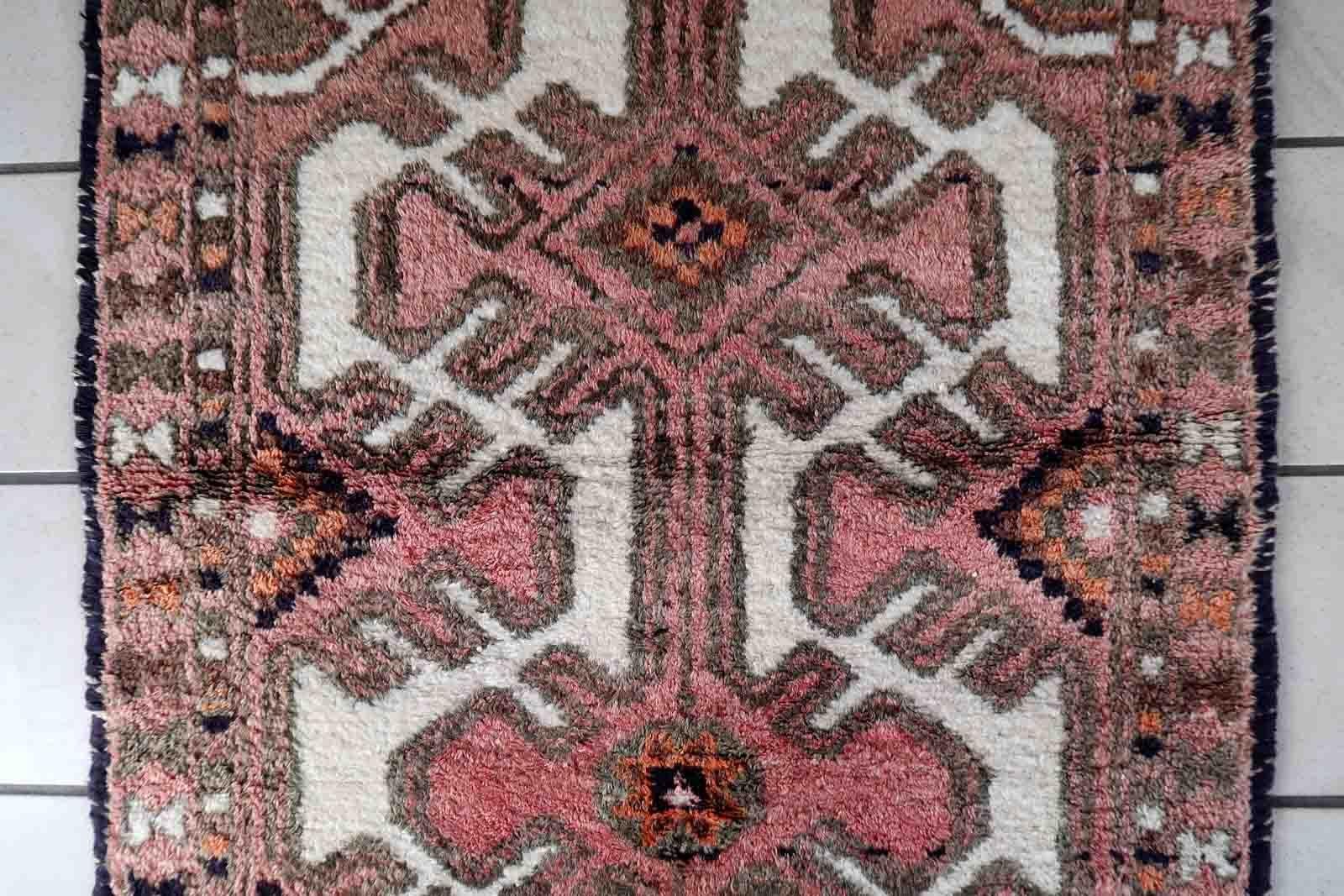 Handgefertigter Vintage-Teppich im Hamadan-Stil, 1970er Jahre, 1C1020 (Wolle) im Angebot