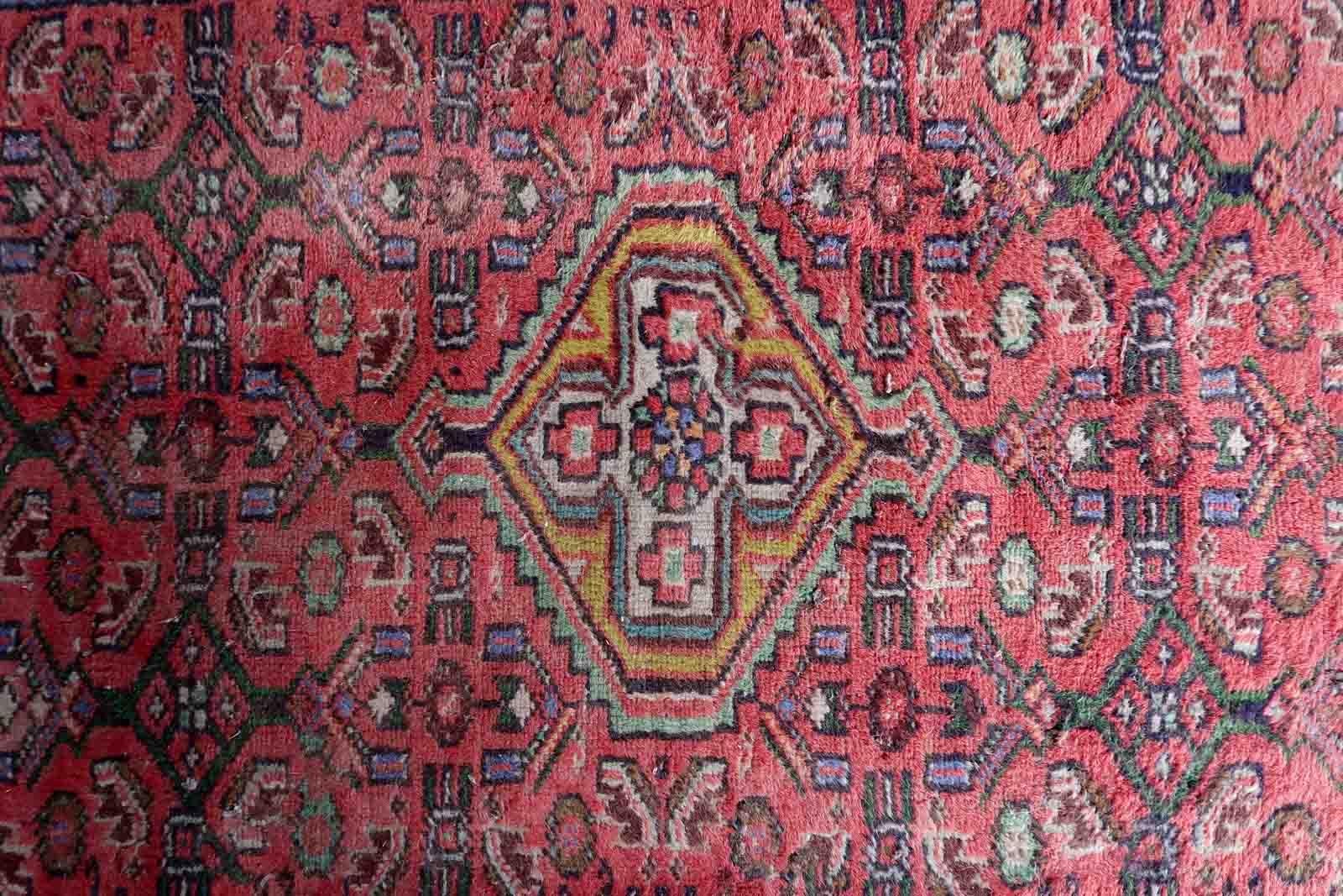 Fine XX secolo Tappeto vintage fatto a mano in stile Hamadan, anni '70, 1C1021