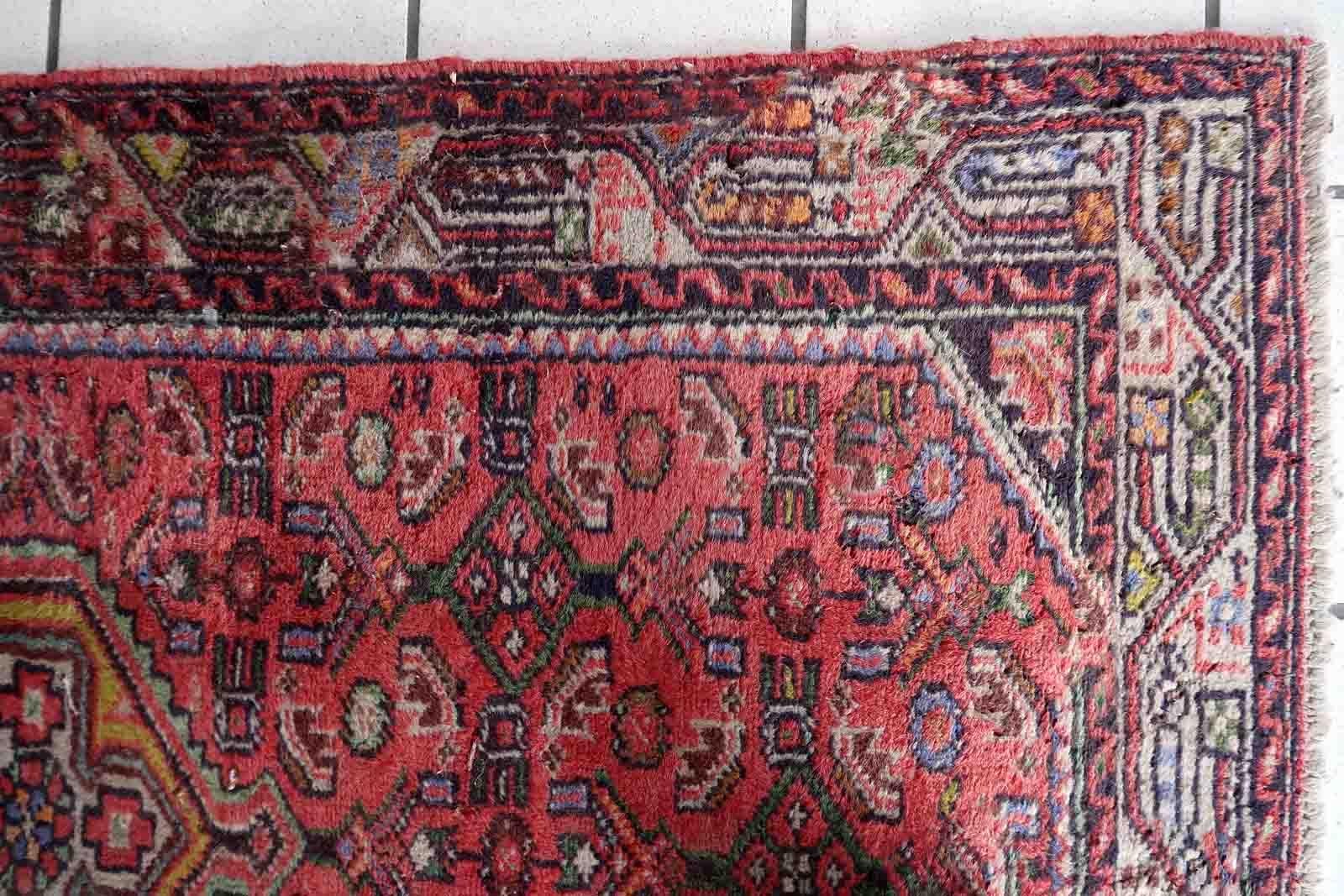 Tappeto vintage fatto a mano in stile Hamadan, anni '70, 1C1021 2
