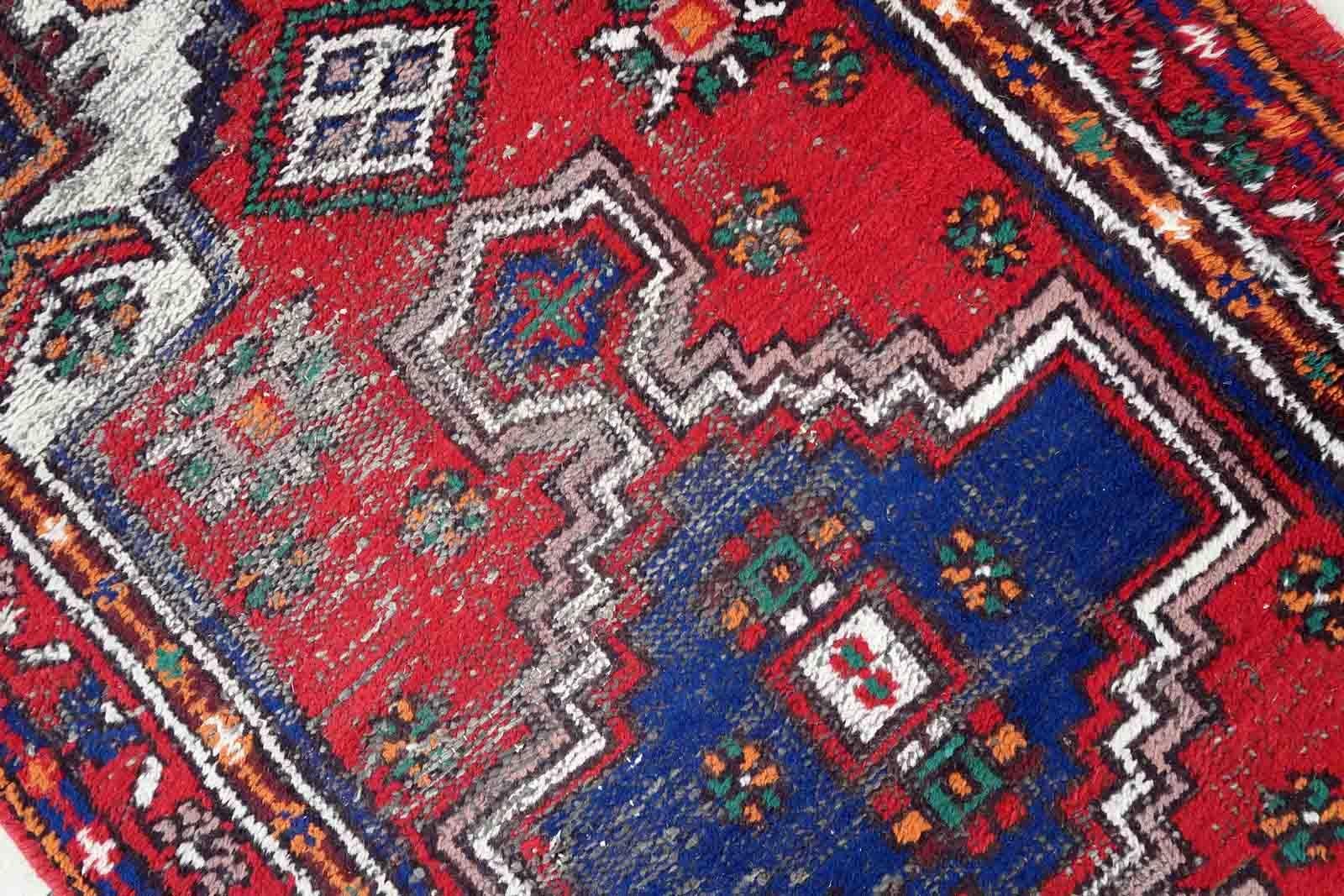 Handgefertigter Vintage-Teppich im Hamadan-Stil, 1970er Jahre, 1C1025 (Ende des 20. Jahrhunderts) im Angebot
