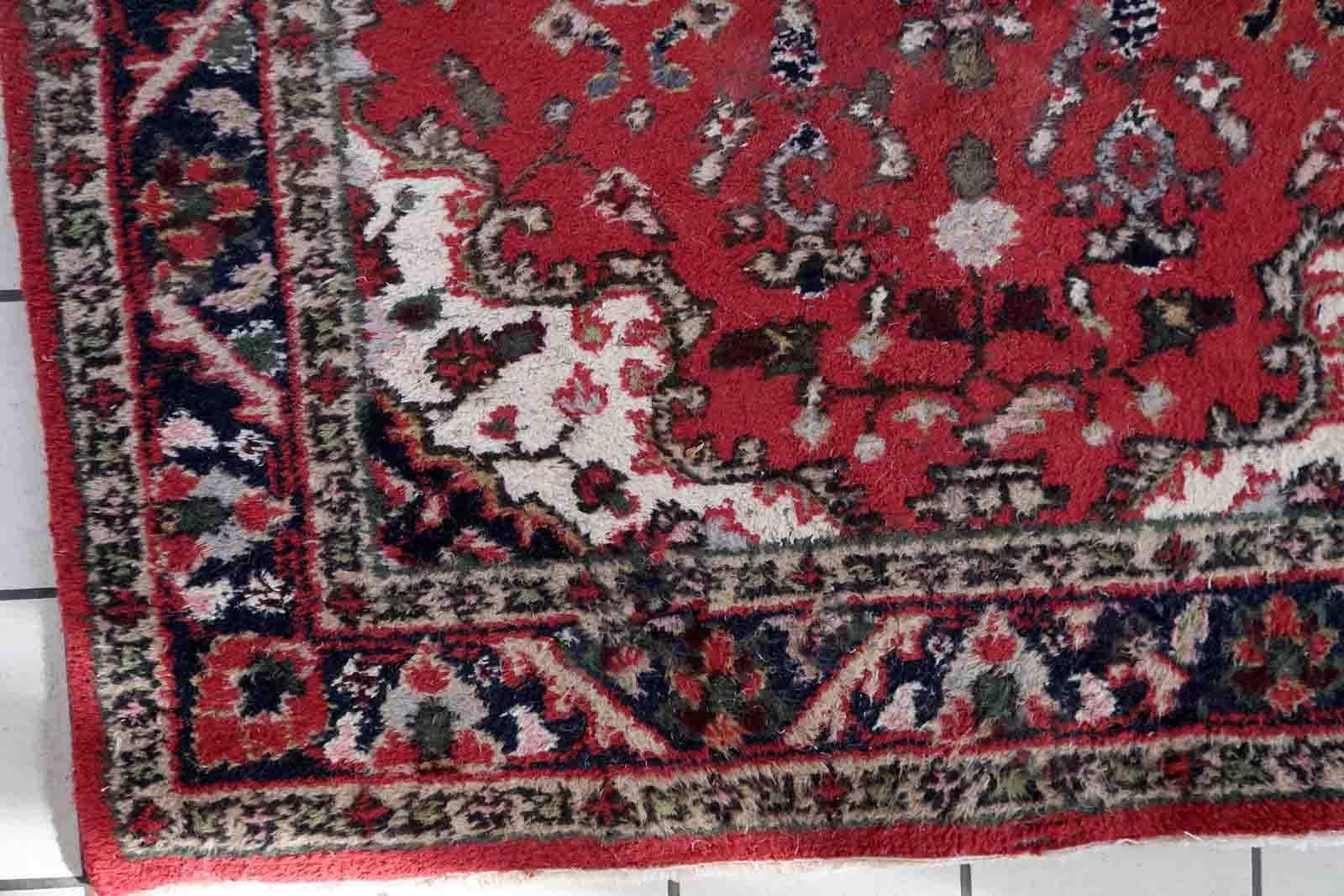 Handgefertigter Vintage-Teppich im Hamadan-Stil, 1970er Jahre, 1C1026 im Zustand „Gut“ im Angebot in Bordeaux, FR