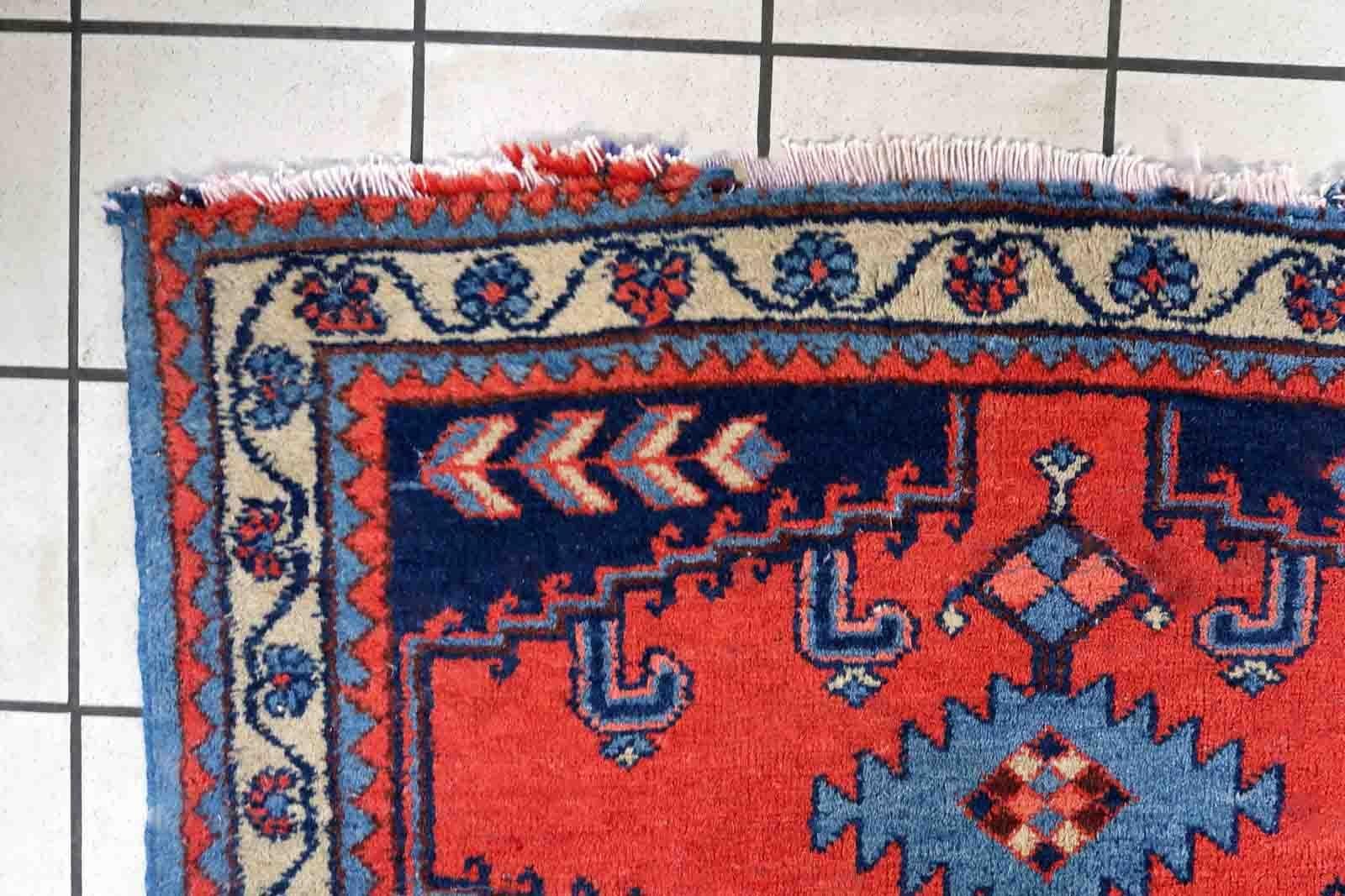 Handgefertigter Vintage-Teppich im Hamadan-Stil, 1970er Jahre, 1c1039 (Indisch) im Angebot