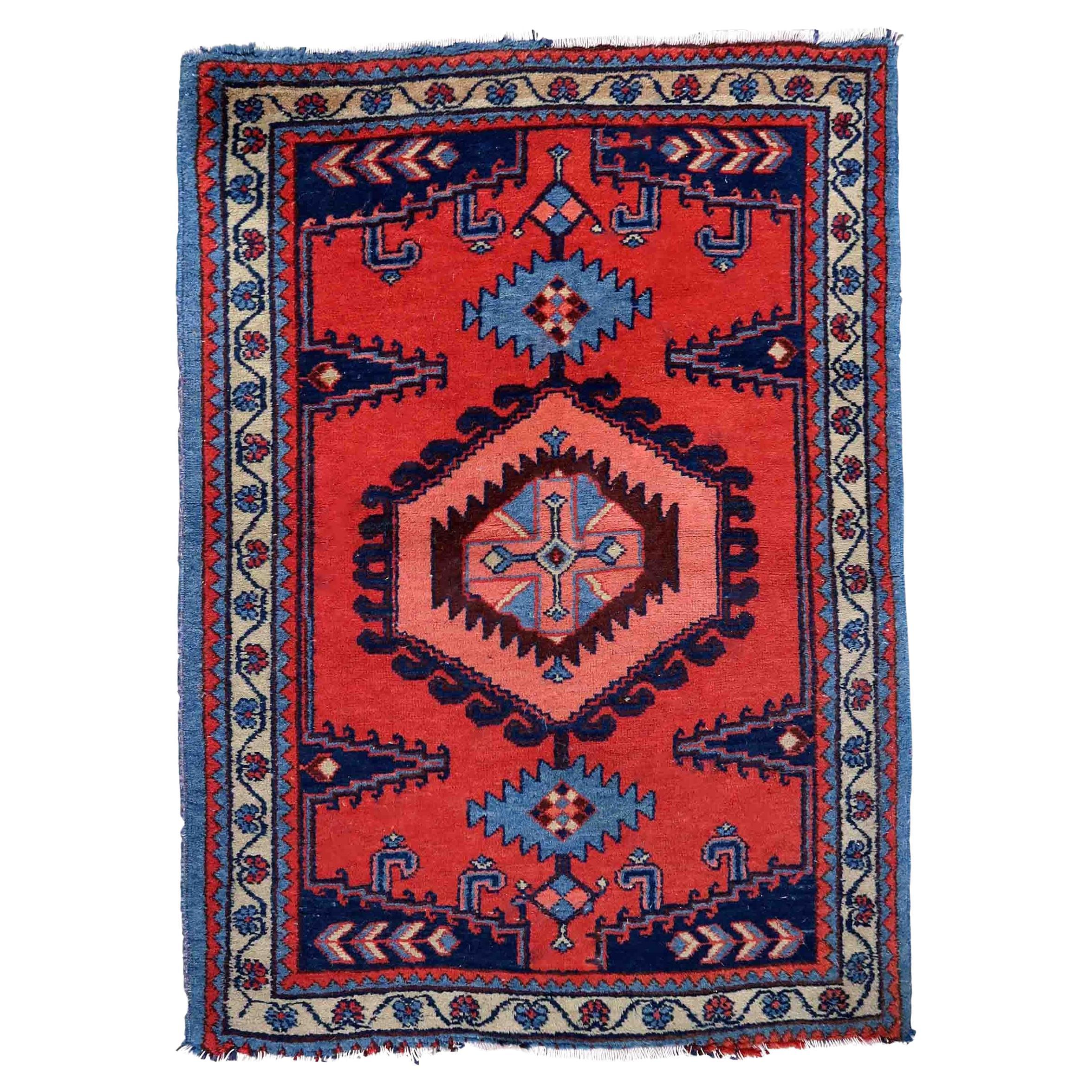 Handmade Vintage Hamadan Style Rug, 1970s, 1c1039 For Sale