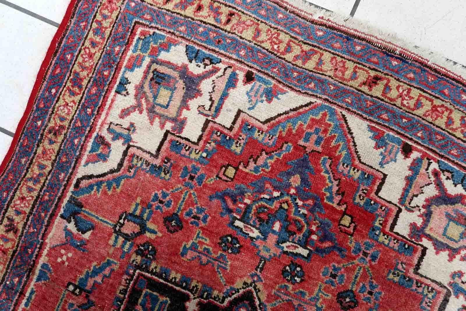 Handgefertigter Vintage-Teppich im Hamadan-Stil, 1970er Jahre, 1C1040 (Indisch) im Angebot