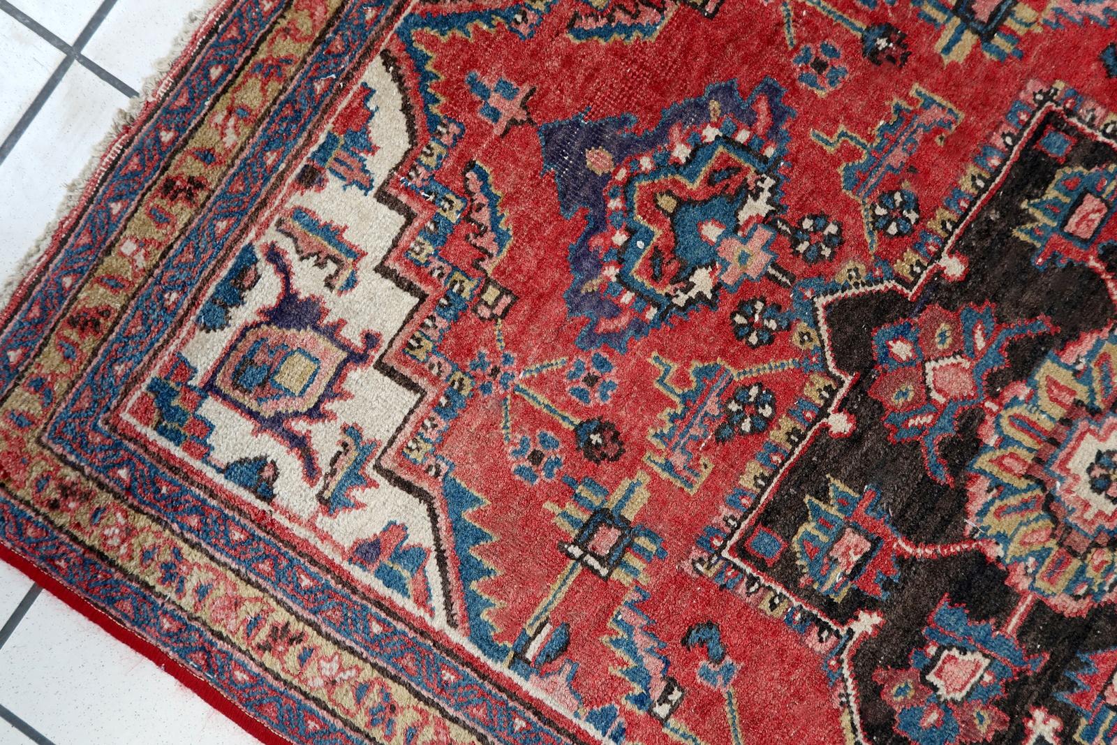 Handgefertigter Vintage-Teppich im Hamadan-Stil, 1970er Jahre, 1C1040 im Angebot 1