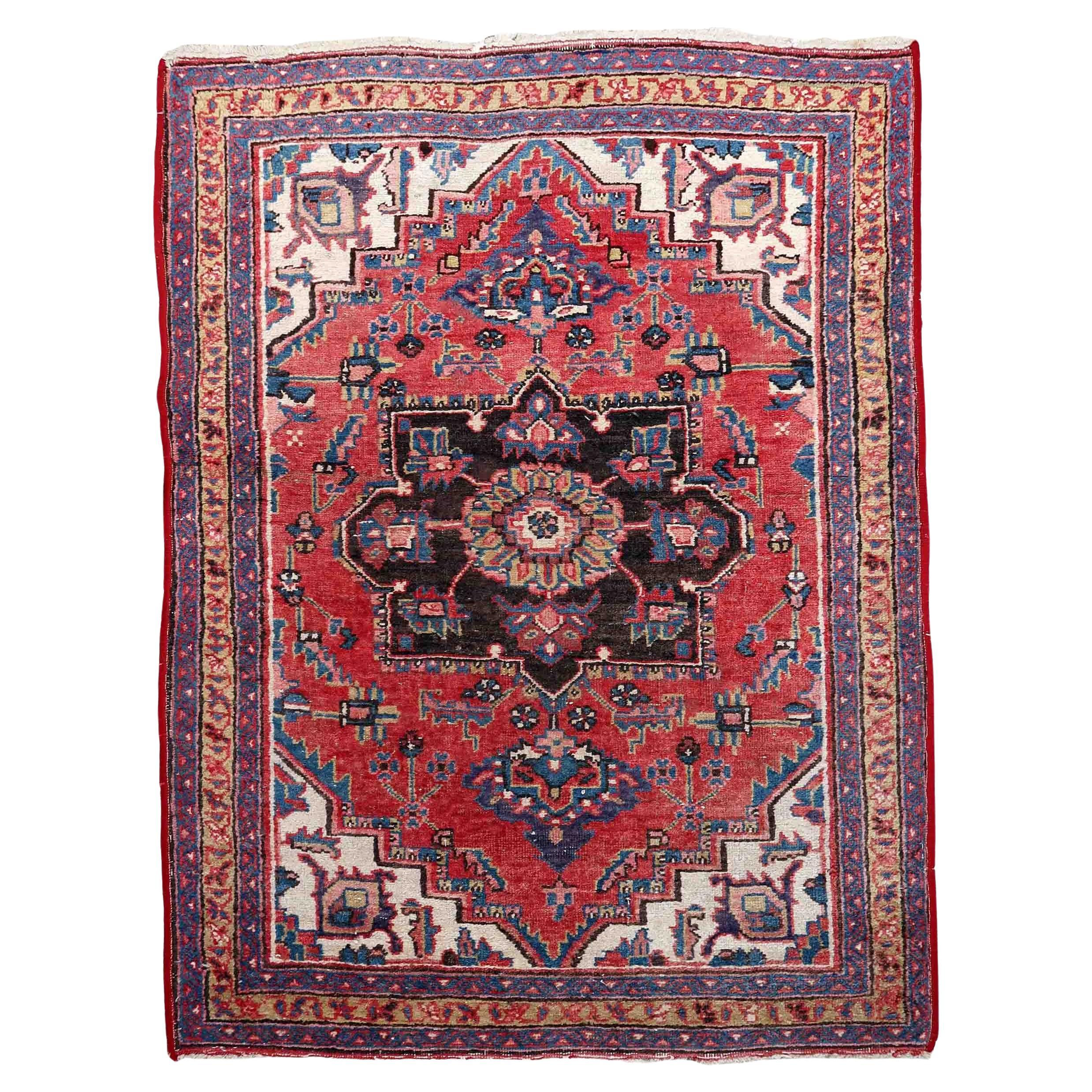 Handgefertigter Vintage-Teppich im Hamadan-Stil, 1970er Jahre, 1C1040 im Angebot
