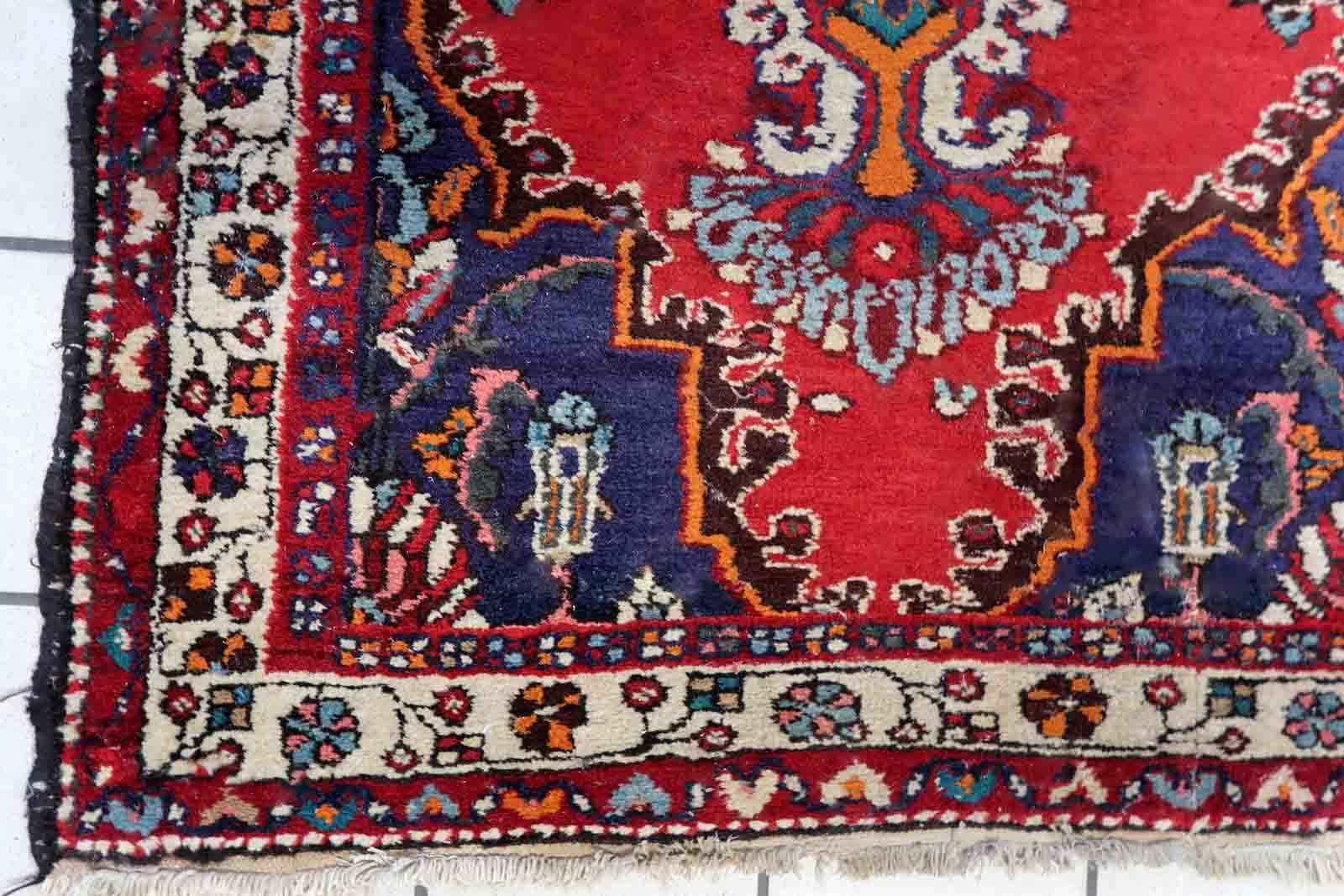 Handgefertigter Vintage-Teppich im Hamadan-Stil, 1970er Jahre, 1c1041 im Angebot 3