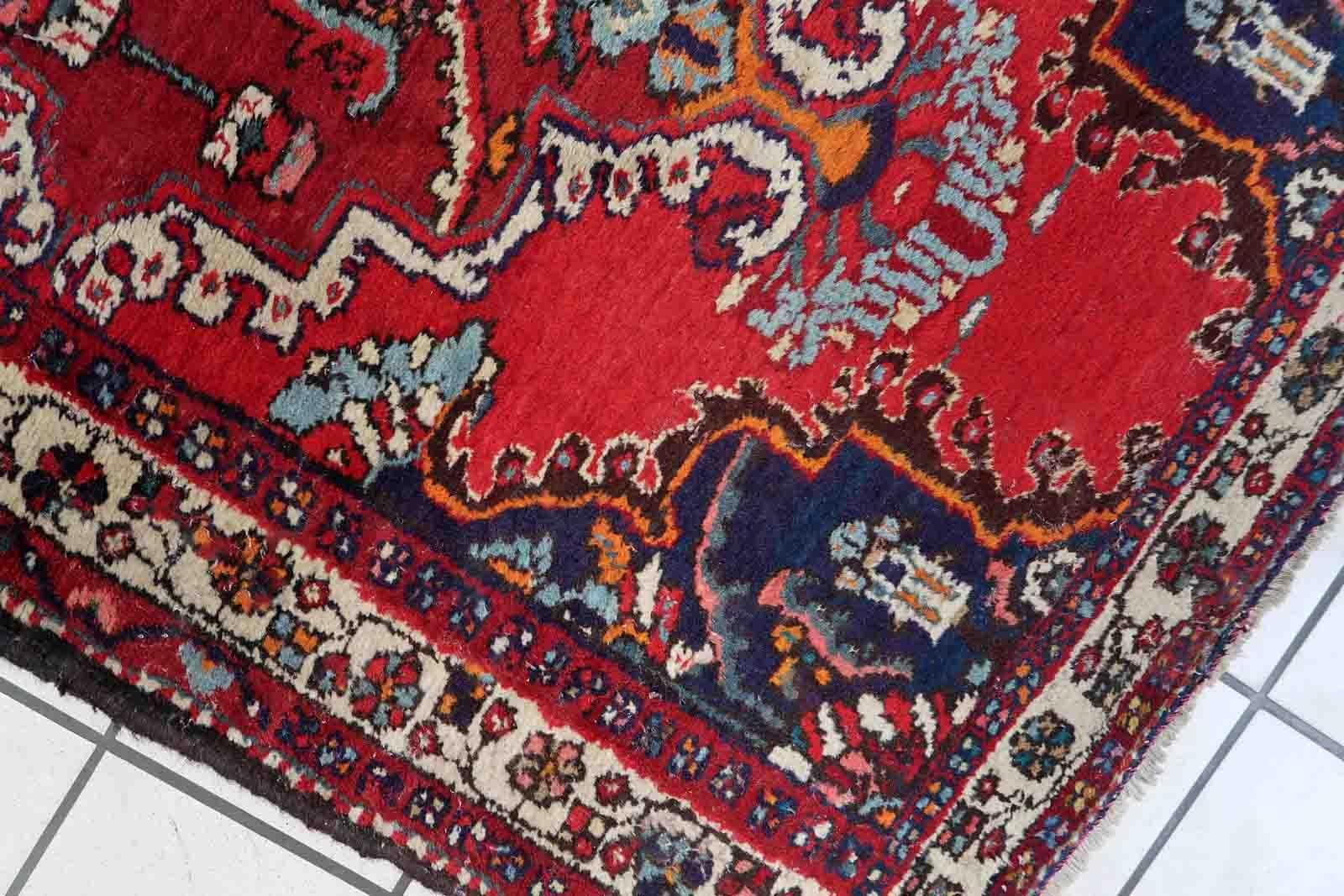Handgefertigter Vintage-Teppich im Hamadan-Stil, 1970er Jahre, 1c1041 (Ende des 20. Jahrhunderts) im Angebot