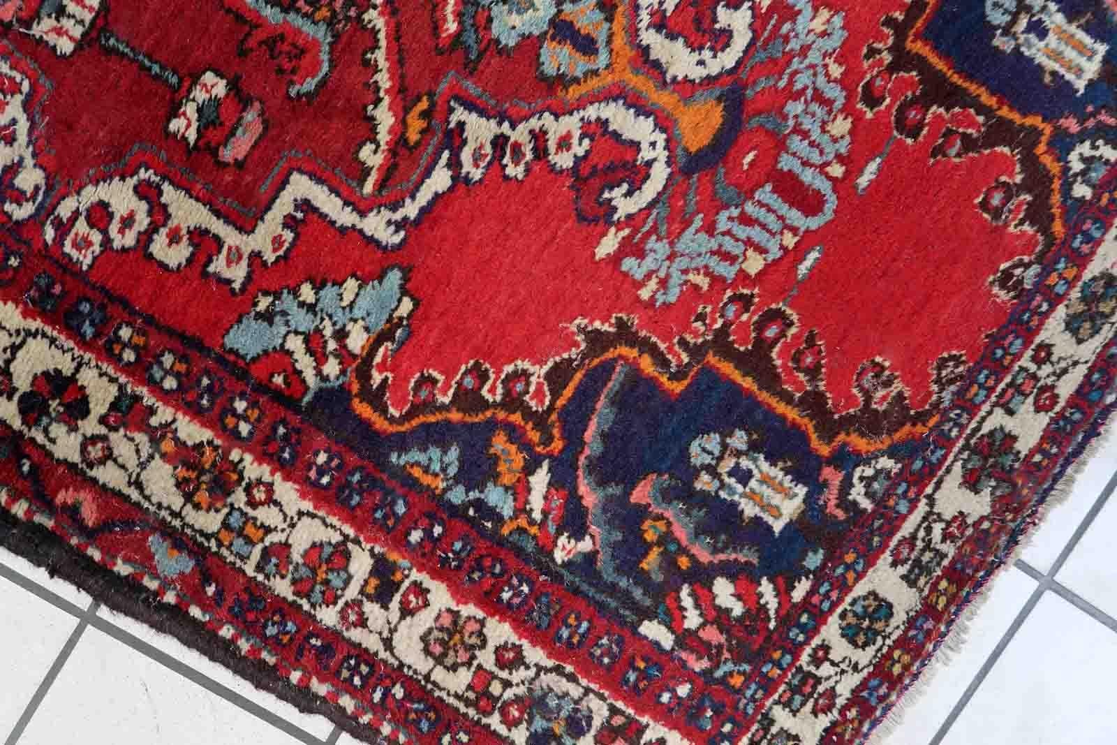 Fine XX secolo Tappeto vintage in stile Hamadan fatto a mano, anni '70, 1c1041 in vendita