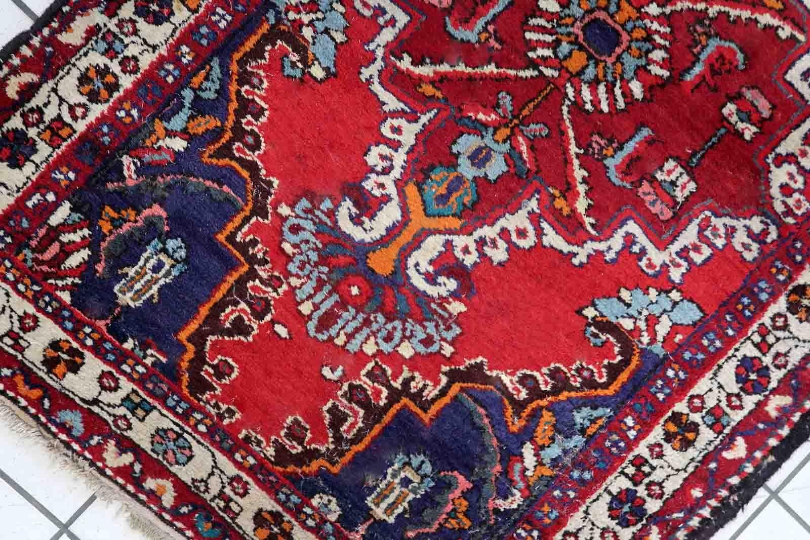 Handgefertigter Vintage-Teppich im Hamadan-Stil, 1970er Jahre, 1c1041 im Angebot 1