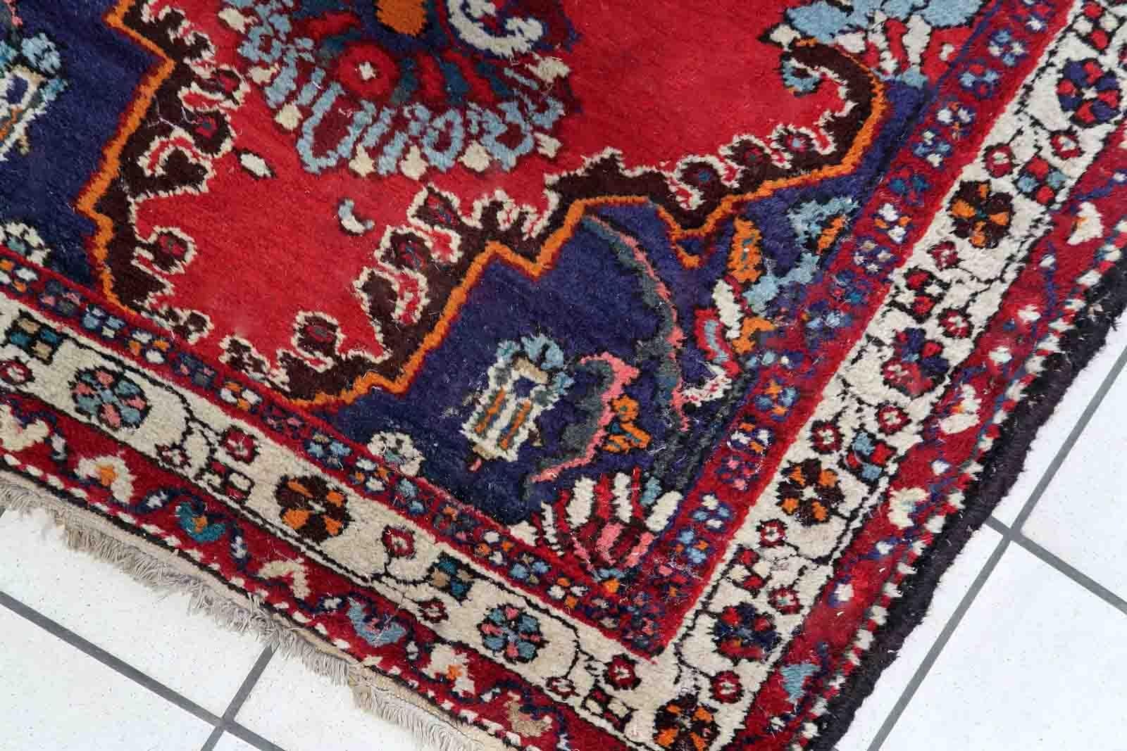 Tappeto vintage in stile Hamadan fatto a mano, anni '70, 1c1041 in vendita 2