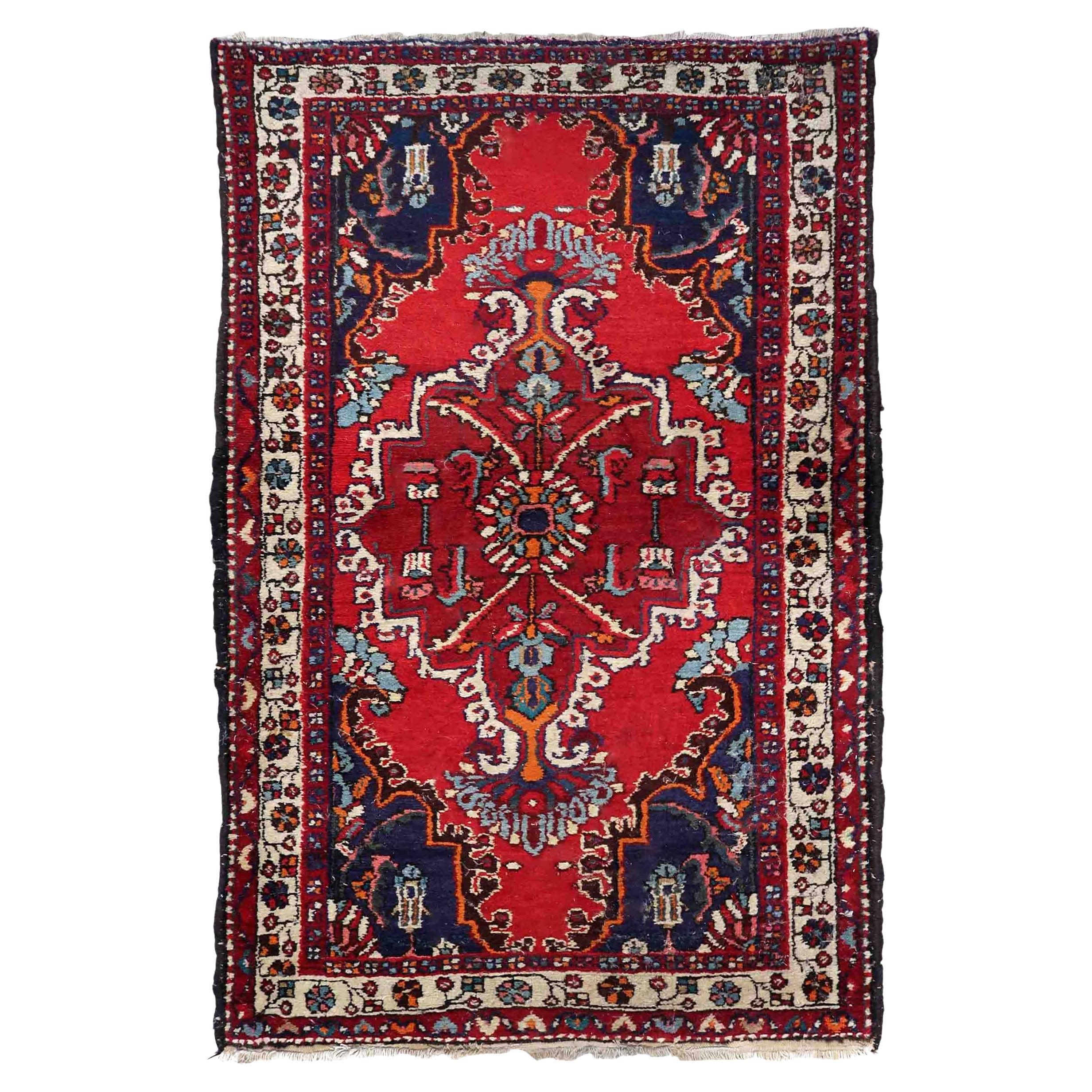 Handgefertigter Vintage-Teppich im Hamadan-Stil, 1970er Jahre, 1c1041 im Angebot