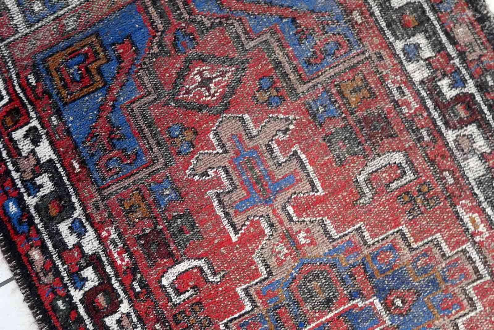Indiano Tappeto vintage fatto a mano in stile Hamadan, anni '70, 1C1042 in vendita