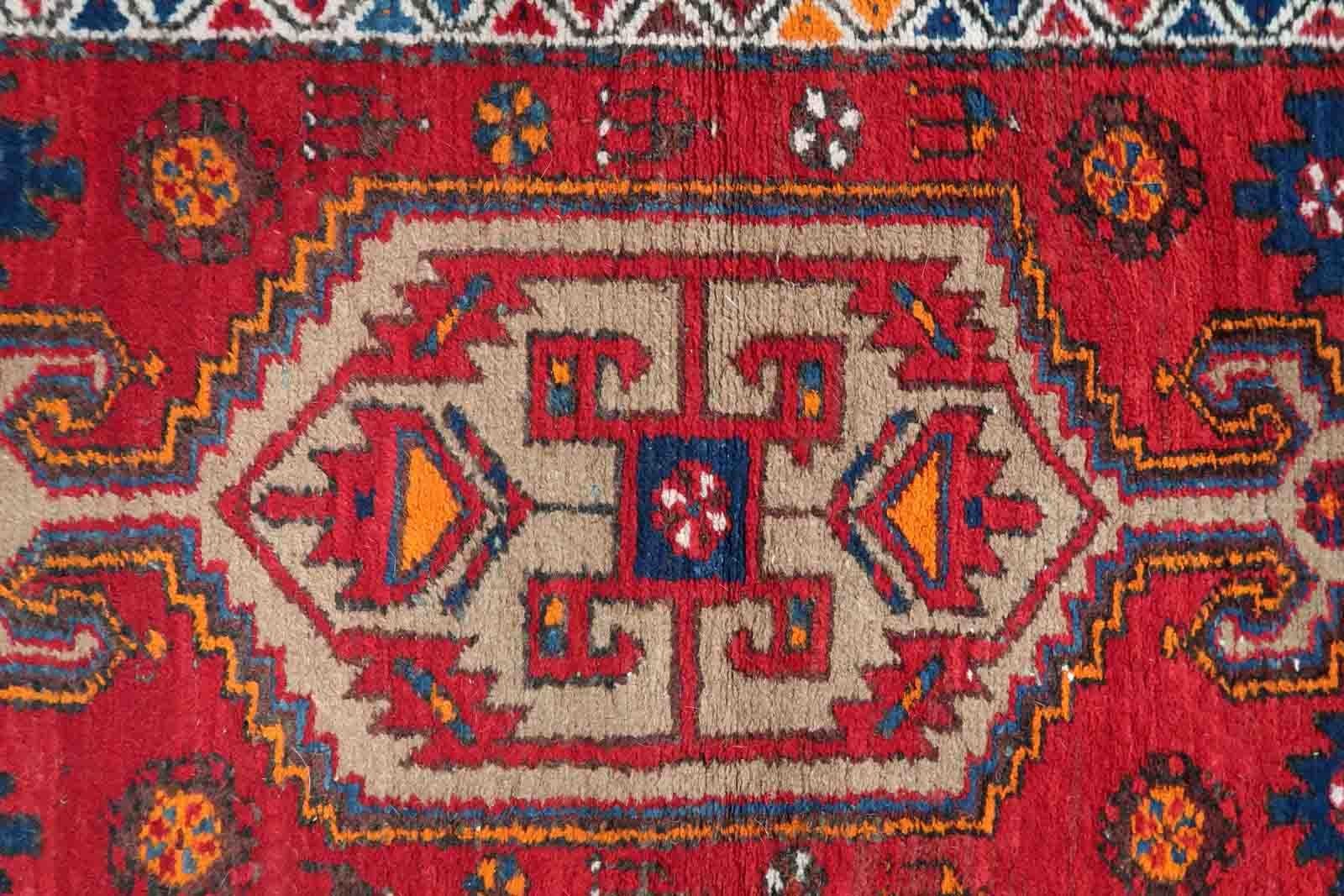 Wool Handmade Vintage Hamadan Style Rug, 1970s, 1C1053 For Sale