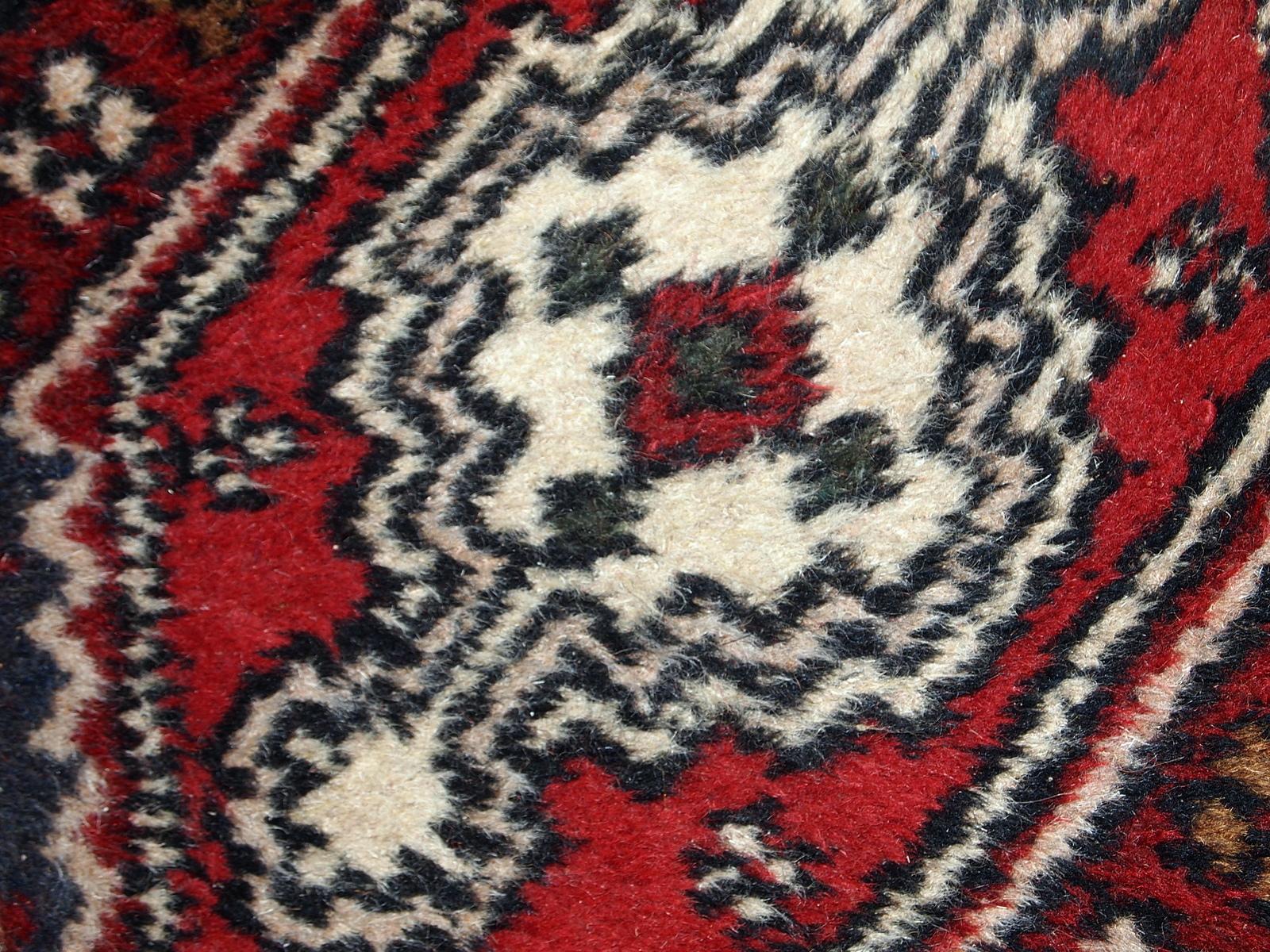 Hand-Knotted Handmade Vintage Hamadan Style Rug, 1970s, 1C612 For Sale