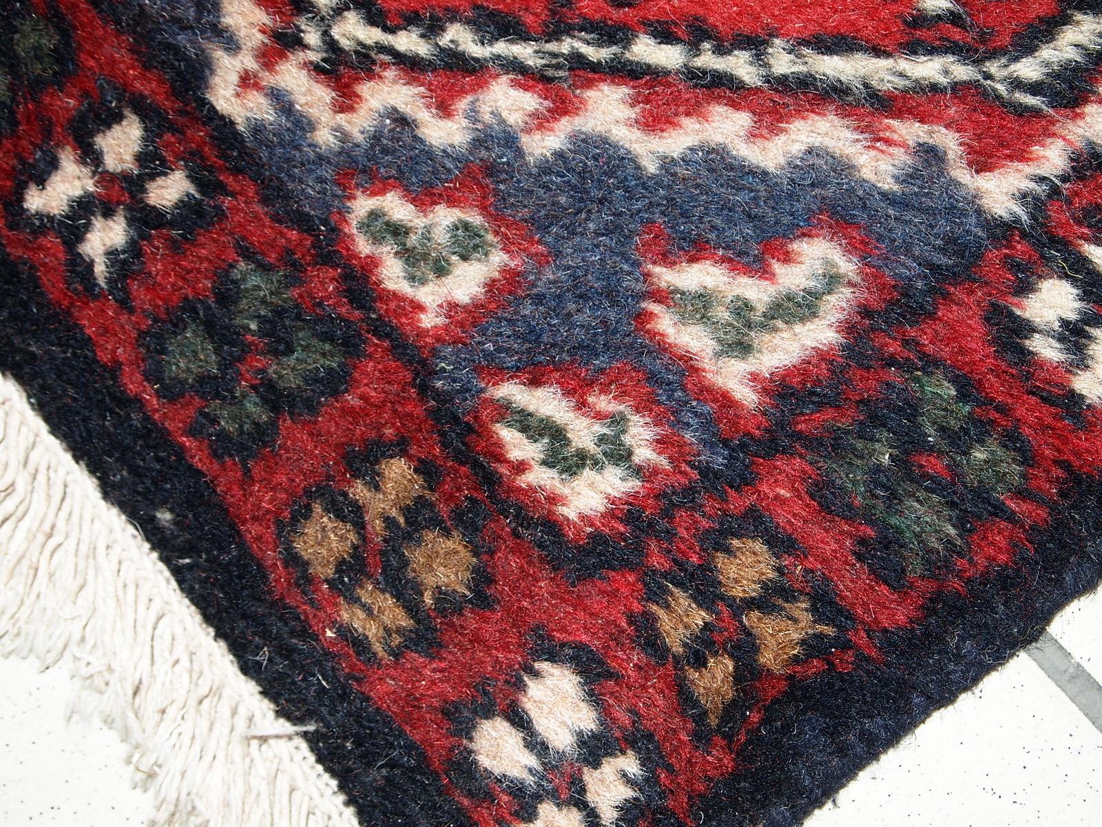 Handmade Vintage Hamadan Style Rug, 1970s, 1C612 In Good Condition For Sale In Bordeaux, FR