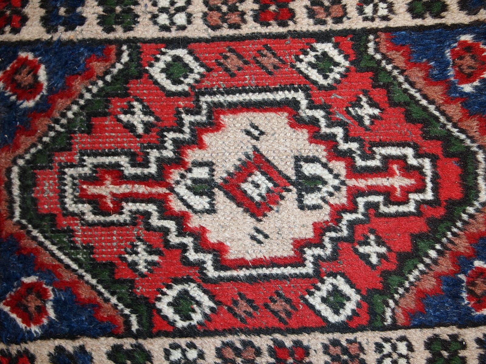 Hand-Knotted Handmade Vintage Hamadan Style Rug, 1970s, 1C613 For Sale