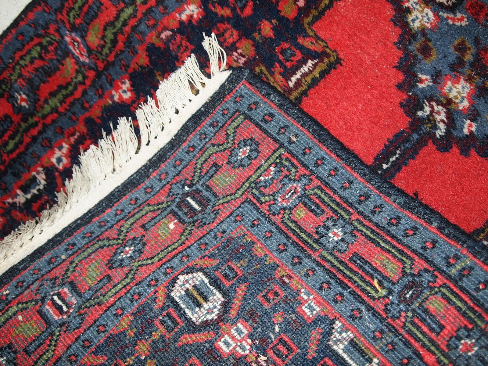 Handgefertigter Vintage-Teppich im Hamadan-Stil, 1970er Jahre, 1C640 (Asiatisch) im Angebot