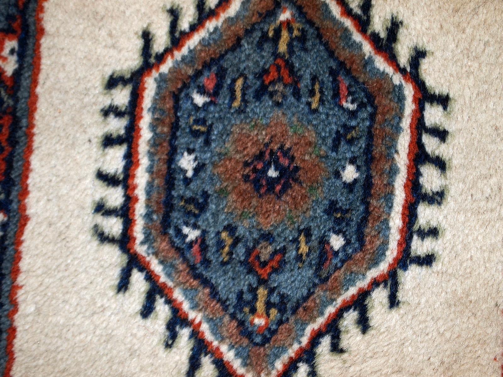Hand-Knotted Handmade Vintage Hamadan Style Rug, 1970s, 1C652 For Sale