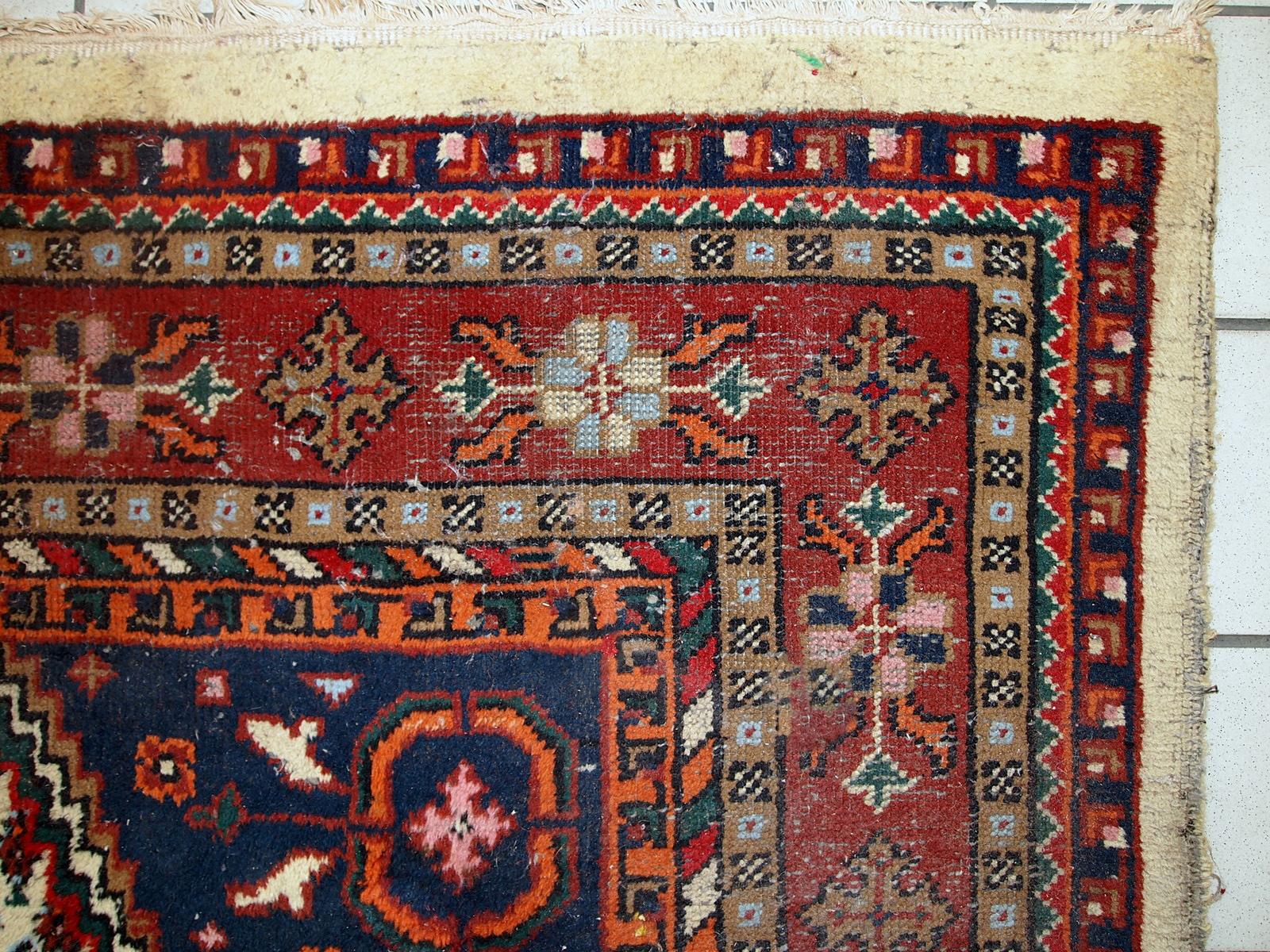 Tappeto vintage fatto a mano in stile Hamadan, anni '70, 1C695 in vendita 4