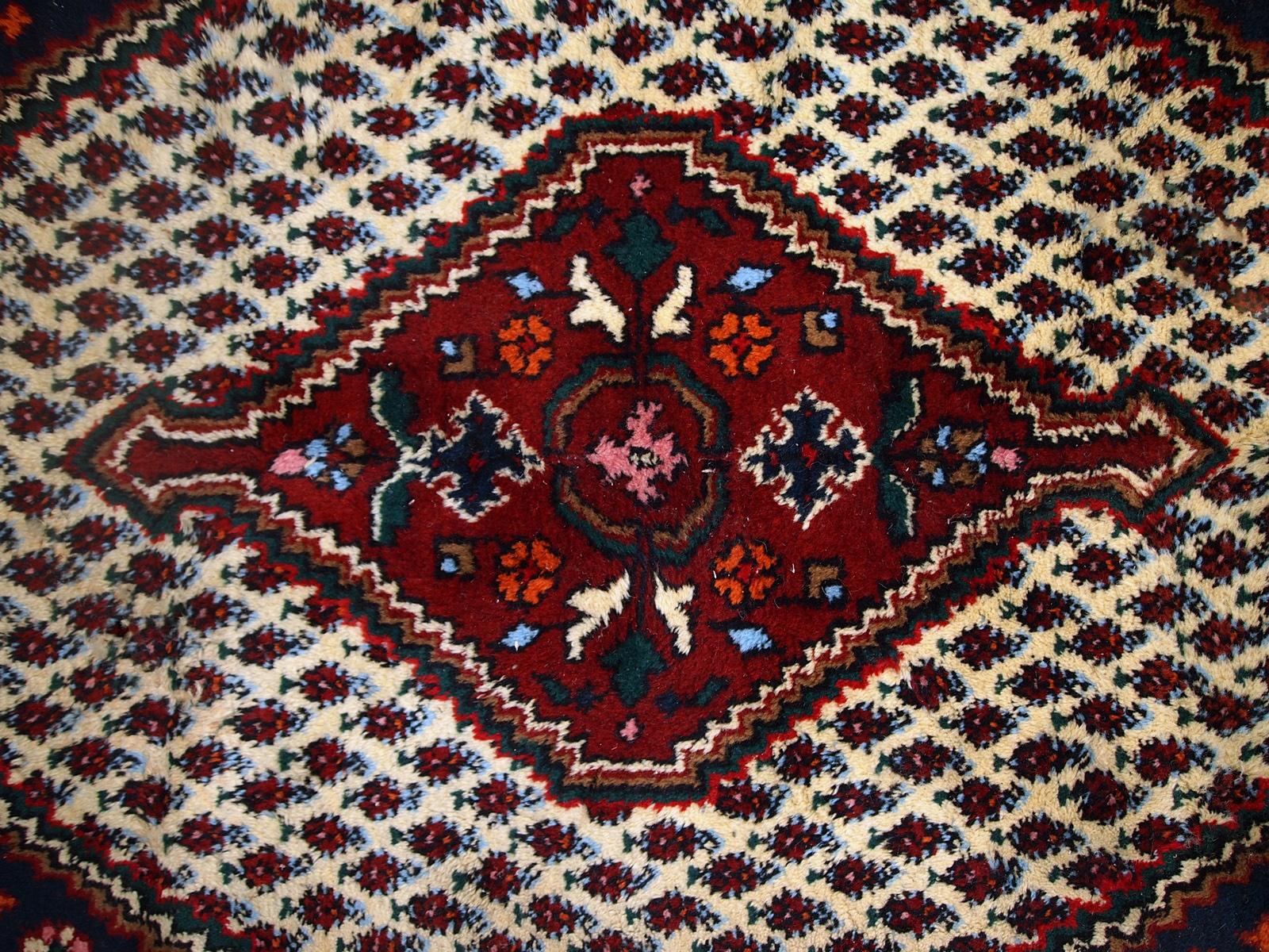 Tappeto vintage fatto a mano in stile Hamadan, anni '70, 1C695 in vendita 1