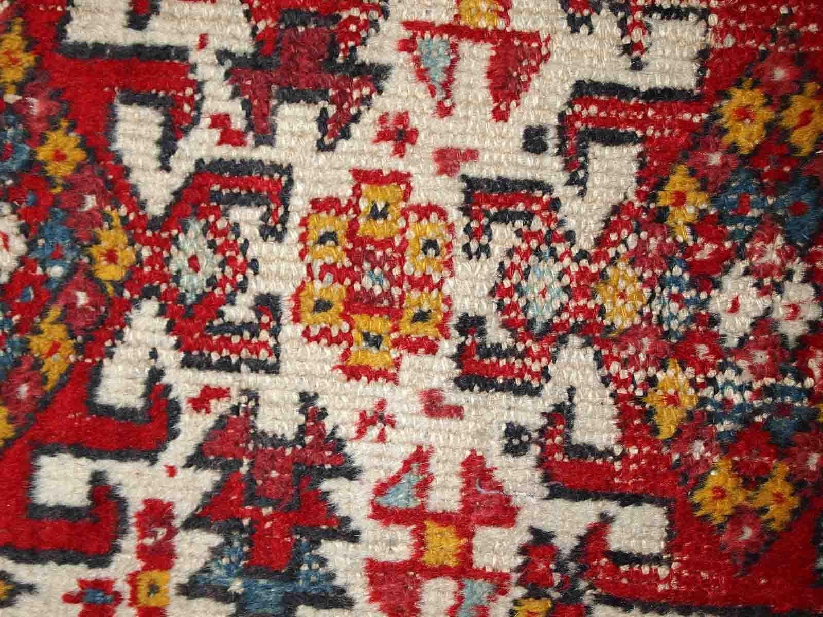 Hand-Knotted Handmade Vintage Hamadan Style Rug, 1970s, 1C752 For Sale