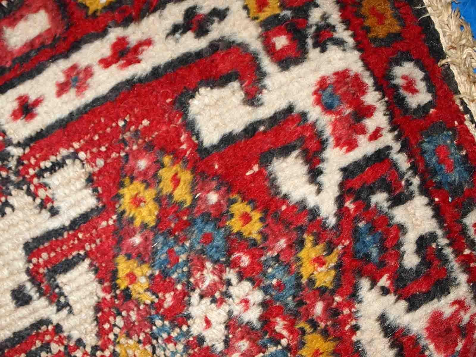 Handgefertigter Vintage-Teppich im Hamadan-Stil, 1970er Jahre, 1C752 im Zustand „Relativ gut“ im Angebot in Bordeaux, FR