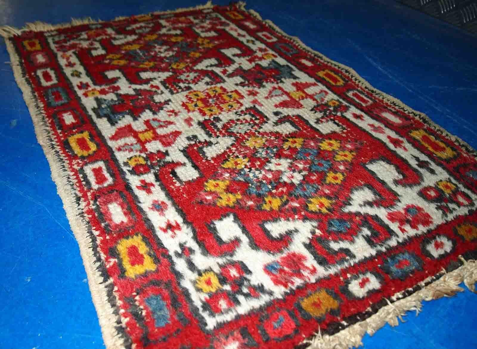 Handgefertigter Vintage-Teppich im Hamadan-Stil, 1970er Jahre, 1C752 (Wolle) im Angebot