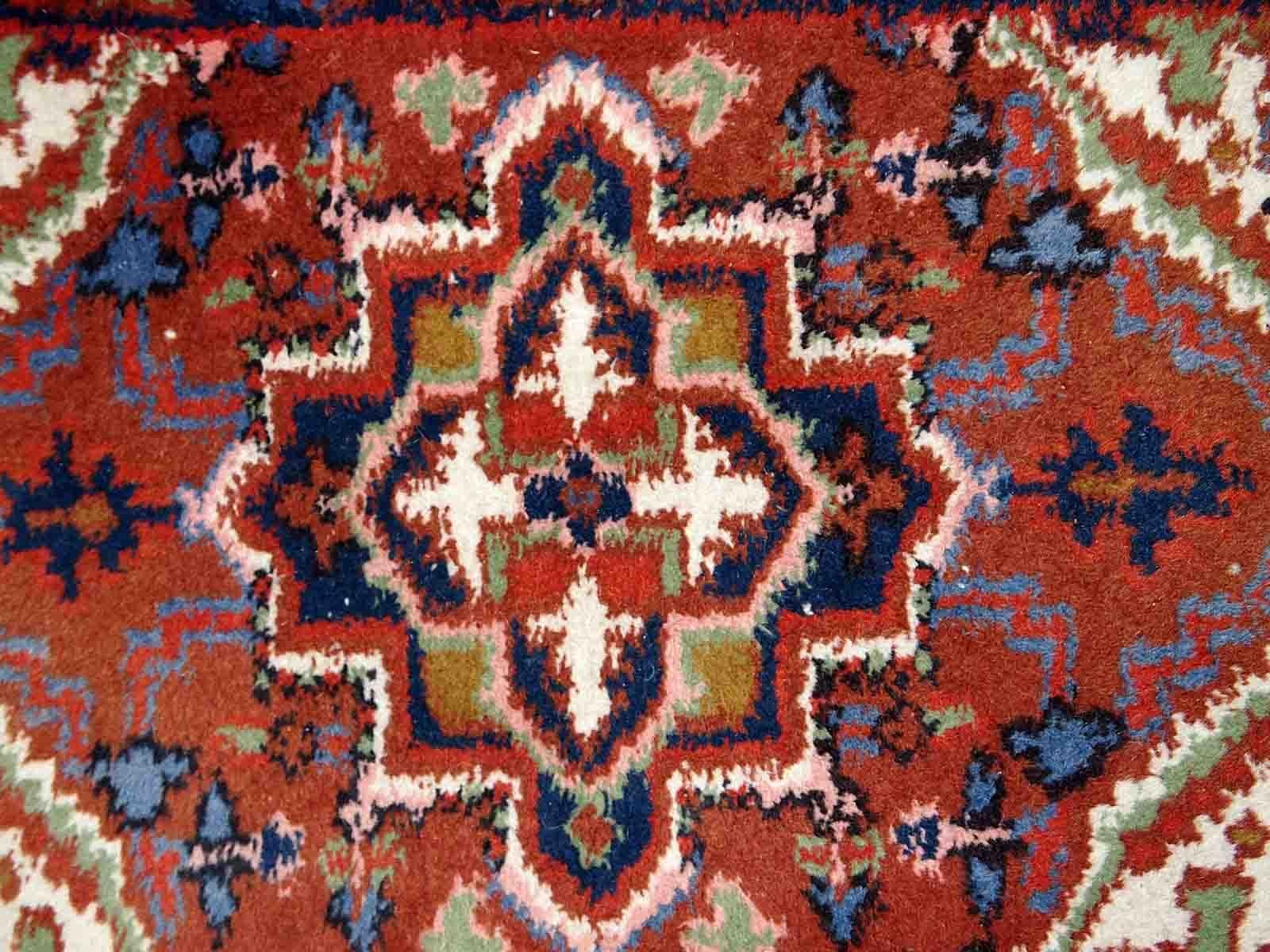 Handgefertigter Vintage-Teppich im Hamadan-Stil, 1970er Jahre, 1C753 (Indisch) im Angebot