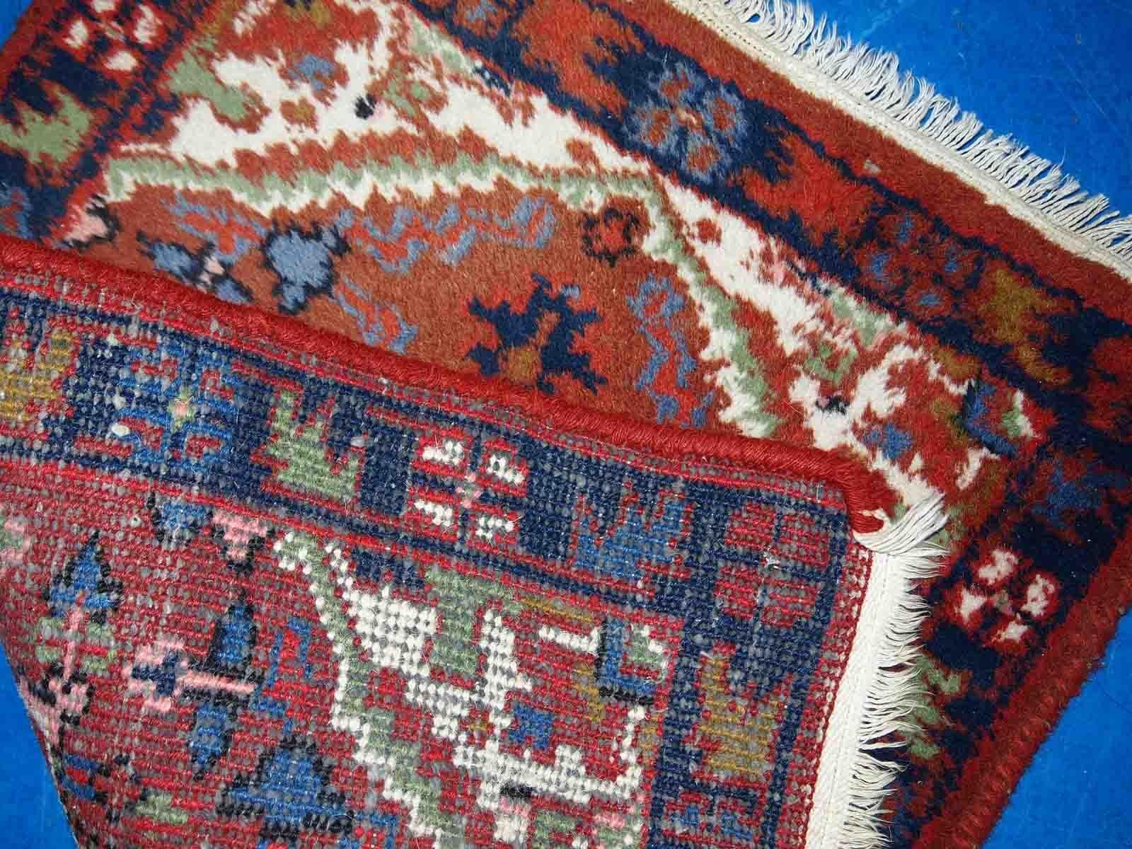 Handmade Vintage Hamadan Style Rug, 1970s, 1C753 In Good Condition For Sale In Bordeaux, FR