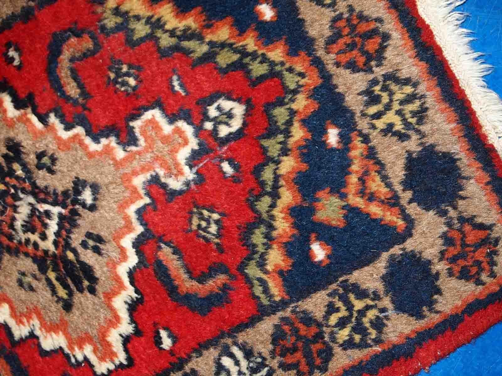 Hand-Knotted Handmade Vintage Hamadan Style Rug, 1970s, 1C755 For Sale