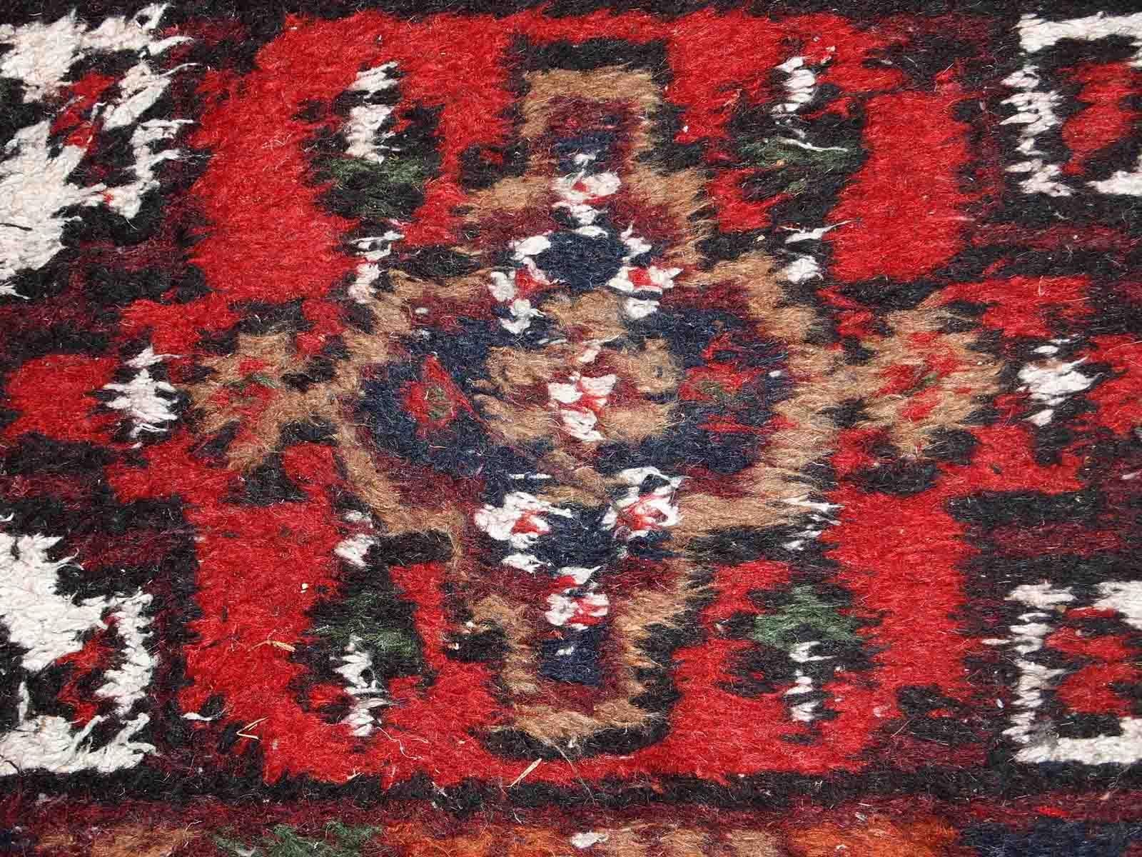 Indian Handmade Vintage Hamadan Style Rug, 1970s, 1C760 For Sale