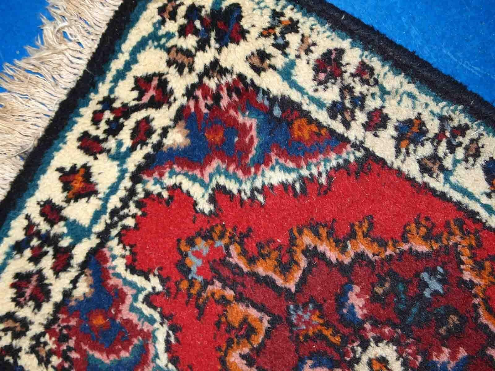 Handgefertigter Vintage-Teppich im Hamadan-Stil, 1970er Jahre, 1C761 (Indisch) im Angebot