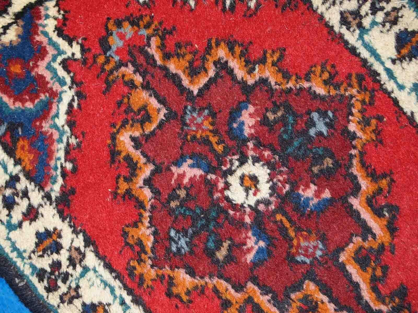 Hand-Knotted Handmade Vintage Hamadan Style Rug, 1970s, 1C761 For Sale