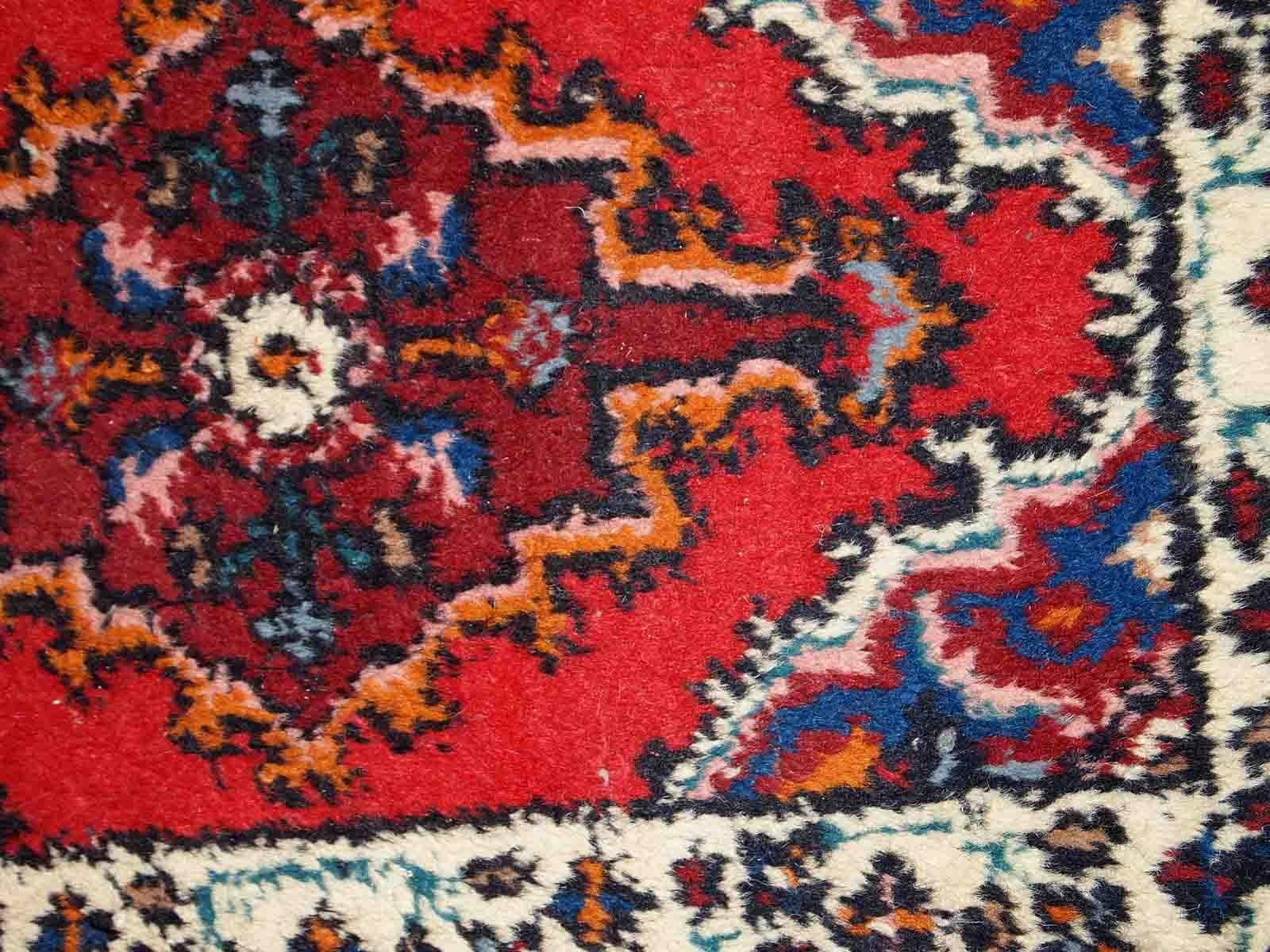 Handmade Vintage Hamadan Style Rug, 1970s, 1C761 In Good Condition For Sale In Bordeaux, FR