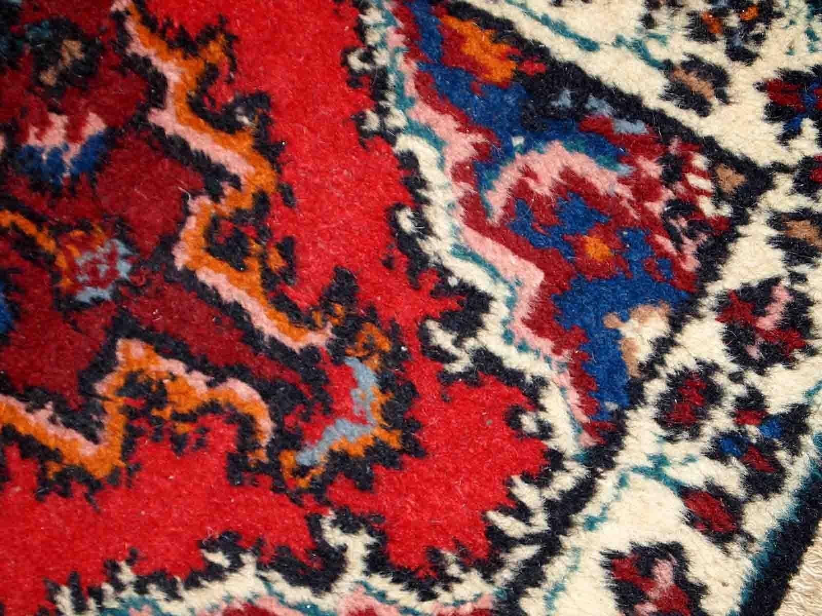Handgefertigter Vintage-Teppich im Hamadan-Stil, 1970er Jahre, 1C761 (Ende des 20. Jahrhunderts) im Angebot