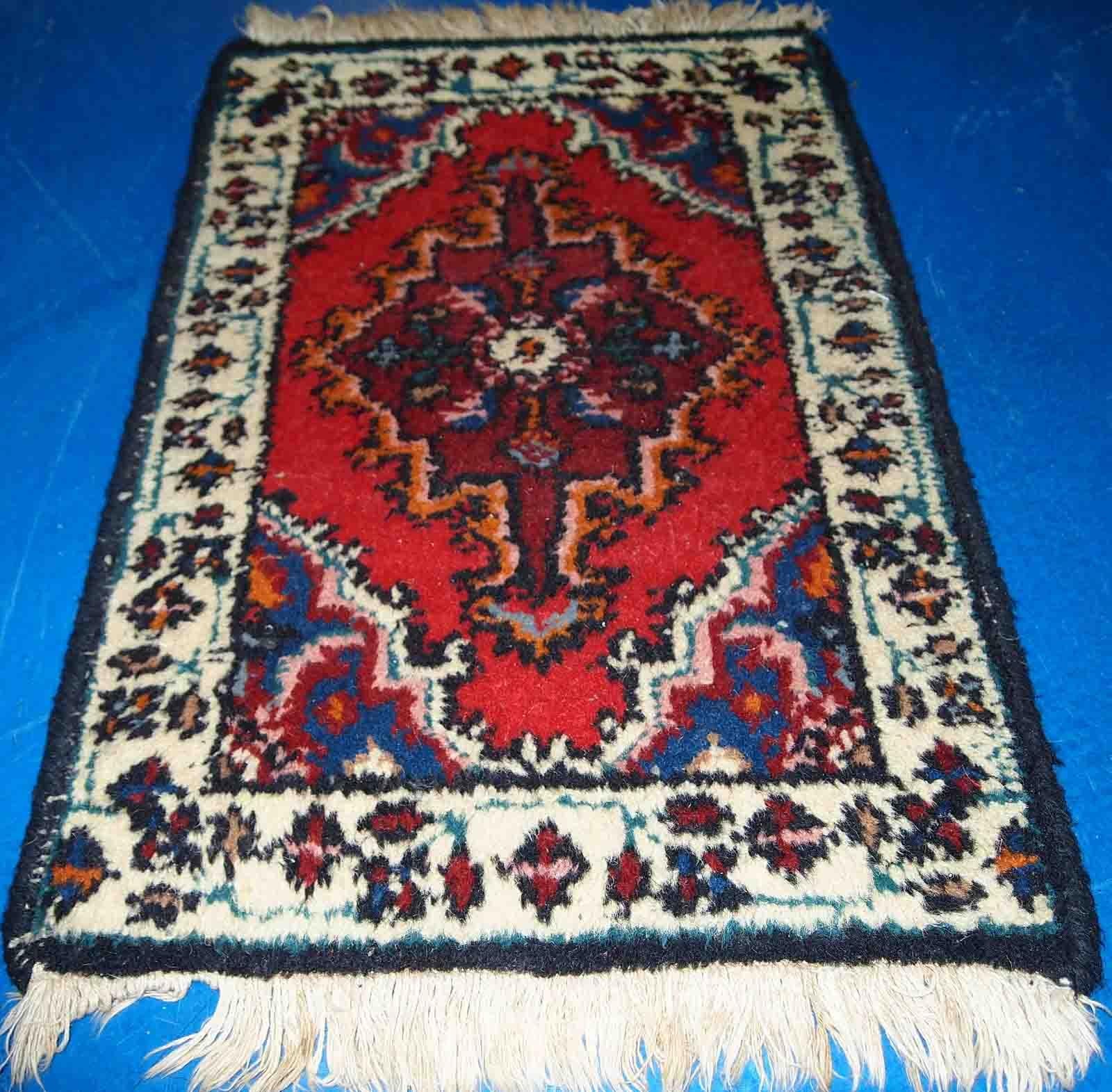 Handgefertigter Vintage-Teppich im Hamadan-Stil, 1970er Jahre, 1C761 (Wolle) im Angebot