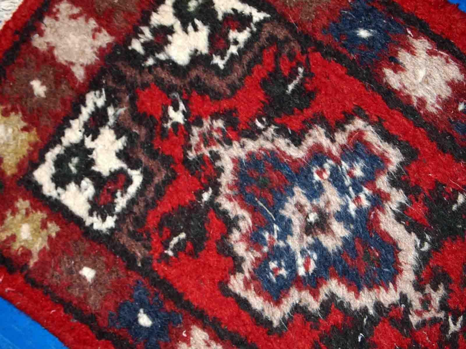 Handgefertigter Vintage-Teppich im Hamadan-Stil, 1970er Jahre, 1C762 (Indisch) im Angebot