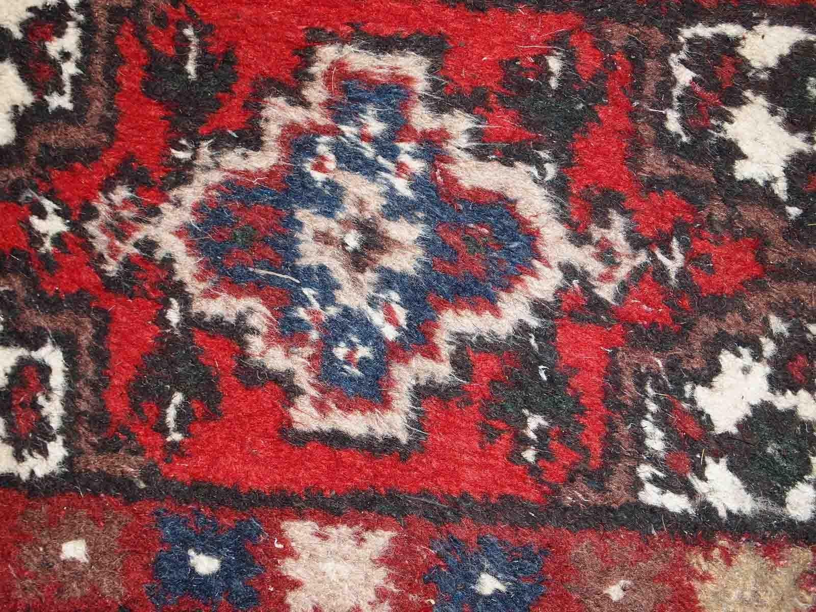 Hand-Knotted Handmade Vintage Hamadan Style Rug, 1970s, 1C762 For Sale