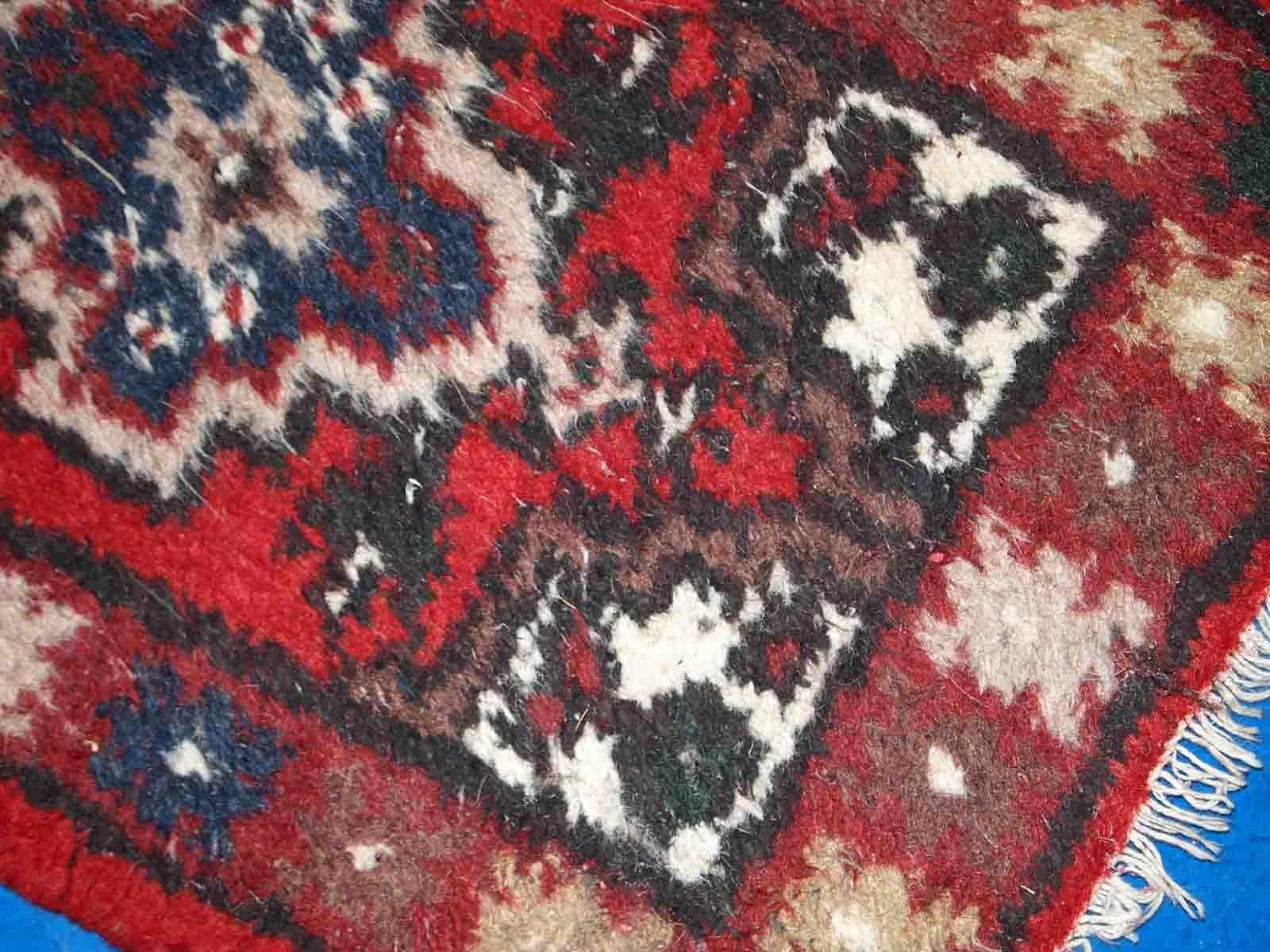 Handgefertigter Vintage-Teppich im Hamadan-Stil, 1970er Jahre, 1C762 im Zustand „Gut“ im Angebot in Bordeaux, FR