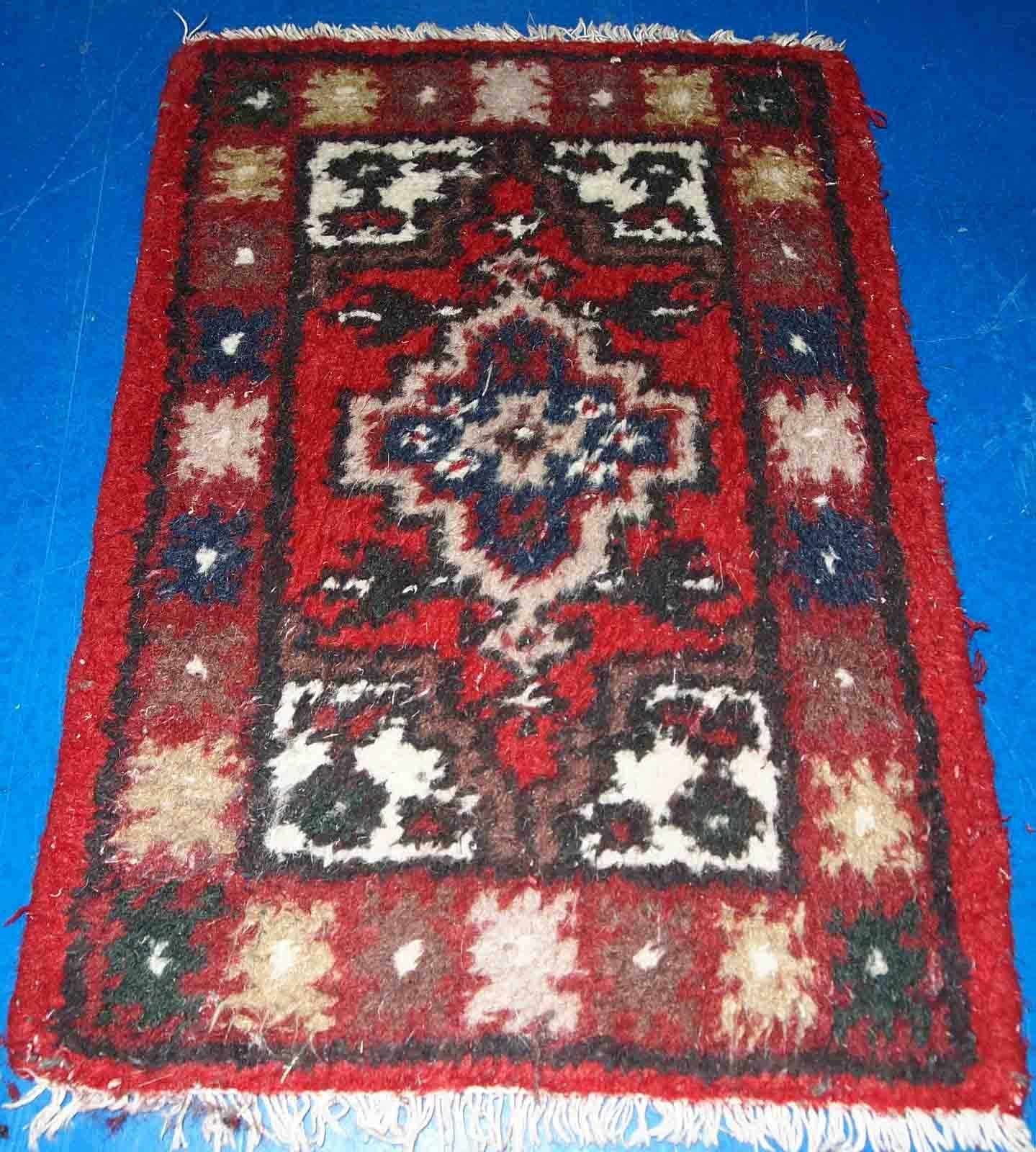 Handgefertigter Vintage-Teppich im Hamadan-Stil, 1970er Jahre, 1C762 (Ende des 20. Jahrhunderts) im Angebot