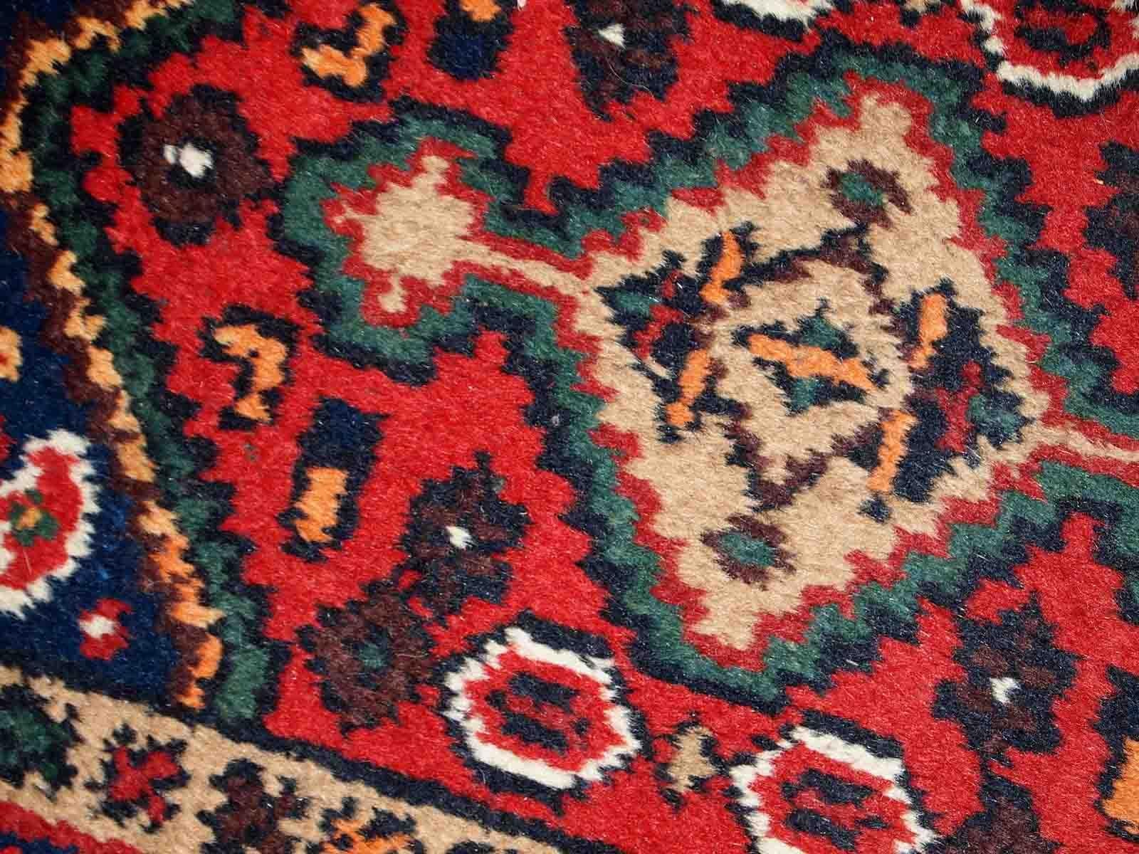 Handgefertigter Vintage-Teppich im Hamadan-Stil, 1970er Jahre, 1C763 (Indisch) im Angebot