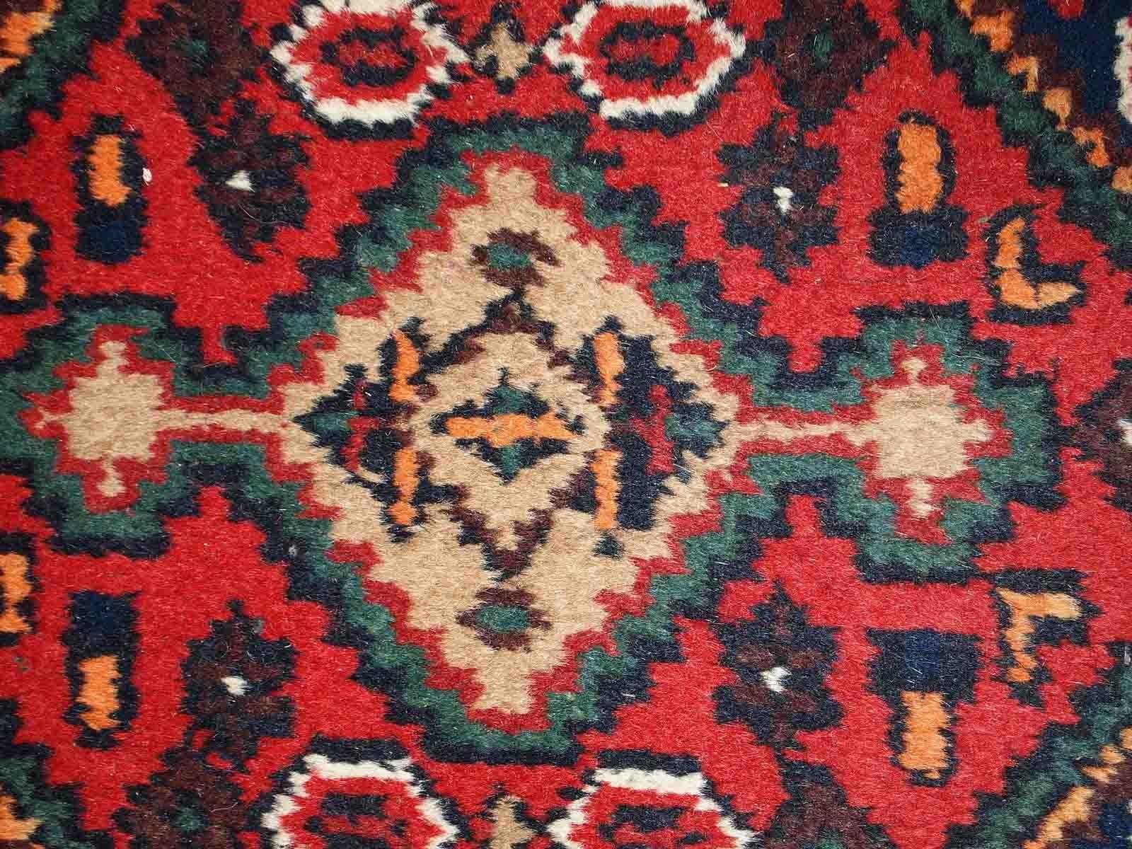 Hand-Knotted Handmade Vintage Hamadan Style Rug, 1970s, 1C763 For Sale