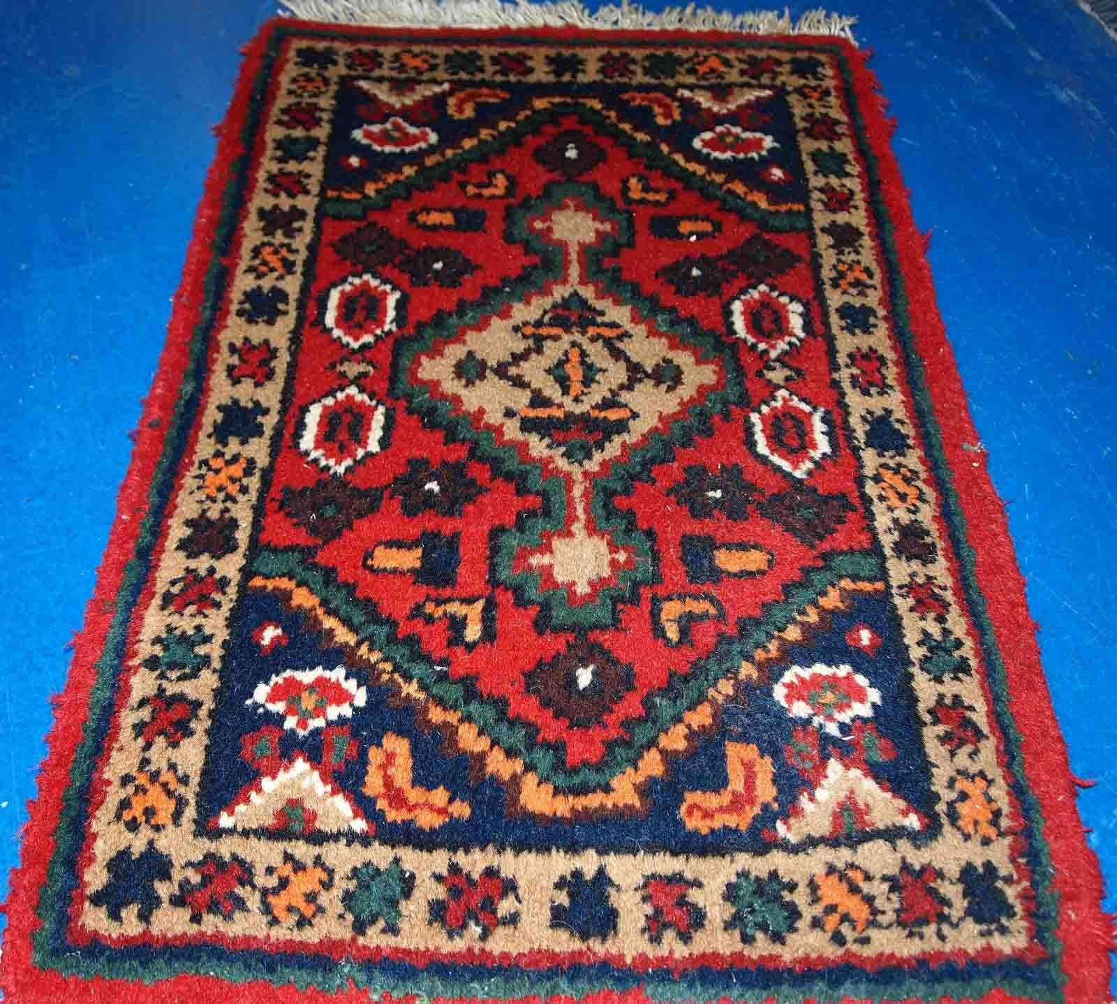 Wool Handmade Vintage Hamadan Style Rug, 1970s, 1C763 For Sale